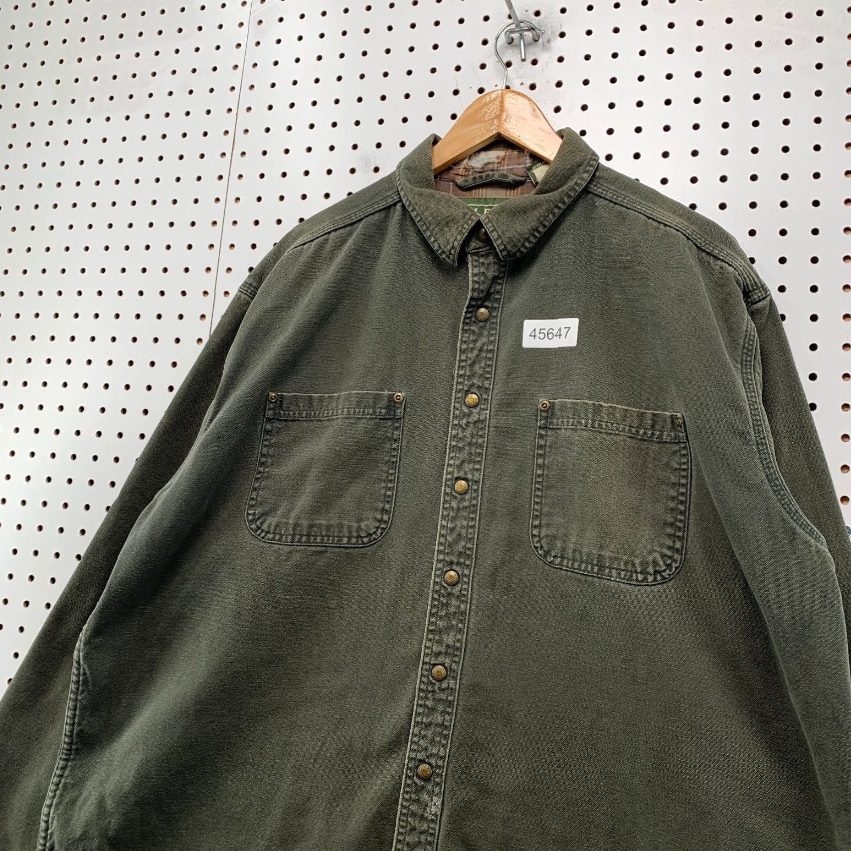 Vintage VINTAGE LL Bean Canvas Shirt Snap Jacket Mens XL Tall Green Flannel Lined XLT Outdoor Size US XL / EU 56 / 4 - 4 Thumbnail