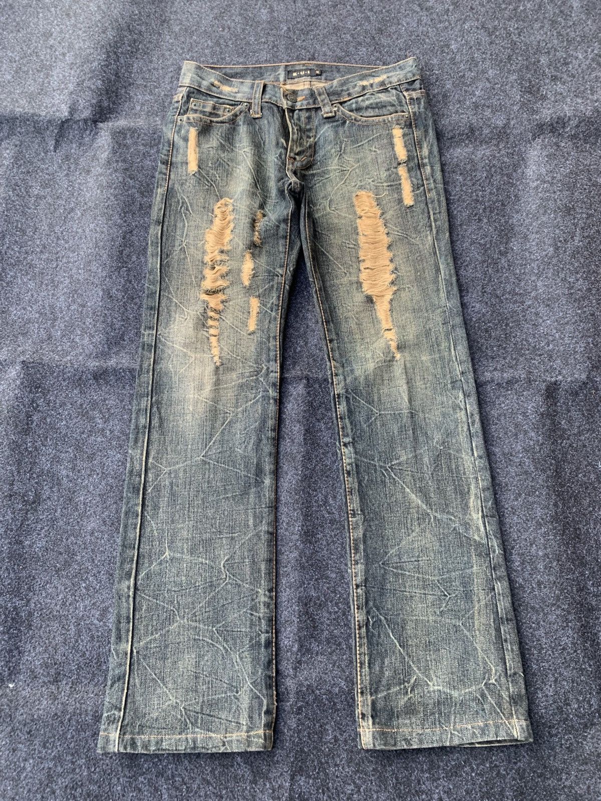 Vintage Distressed K.U.I Rusty jeans. Size US 31 - 1 Thumbnail