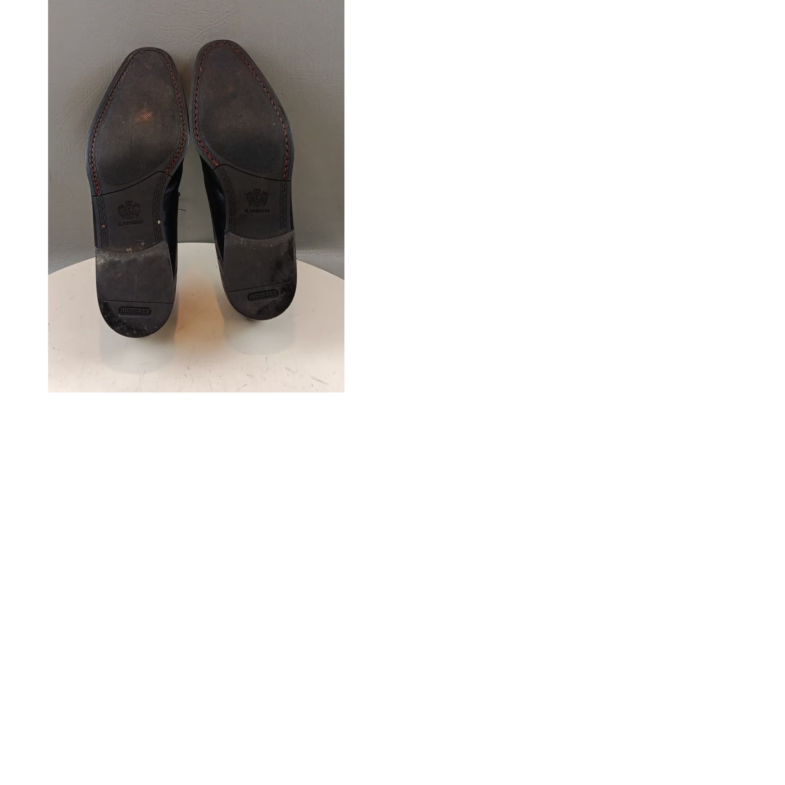 Vintage VINTAGE A Testoni Men Dress Oxford Shoes 10.5 Black Leather Cap Toe Italy GUC Size ONE SIZE - 12 Thumbnail