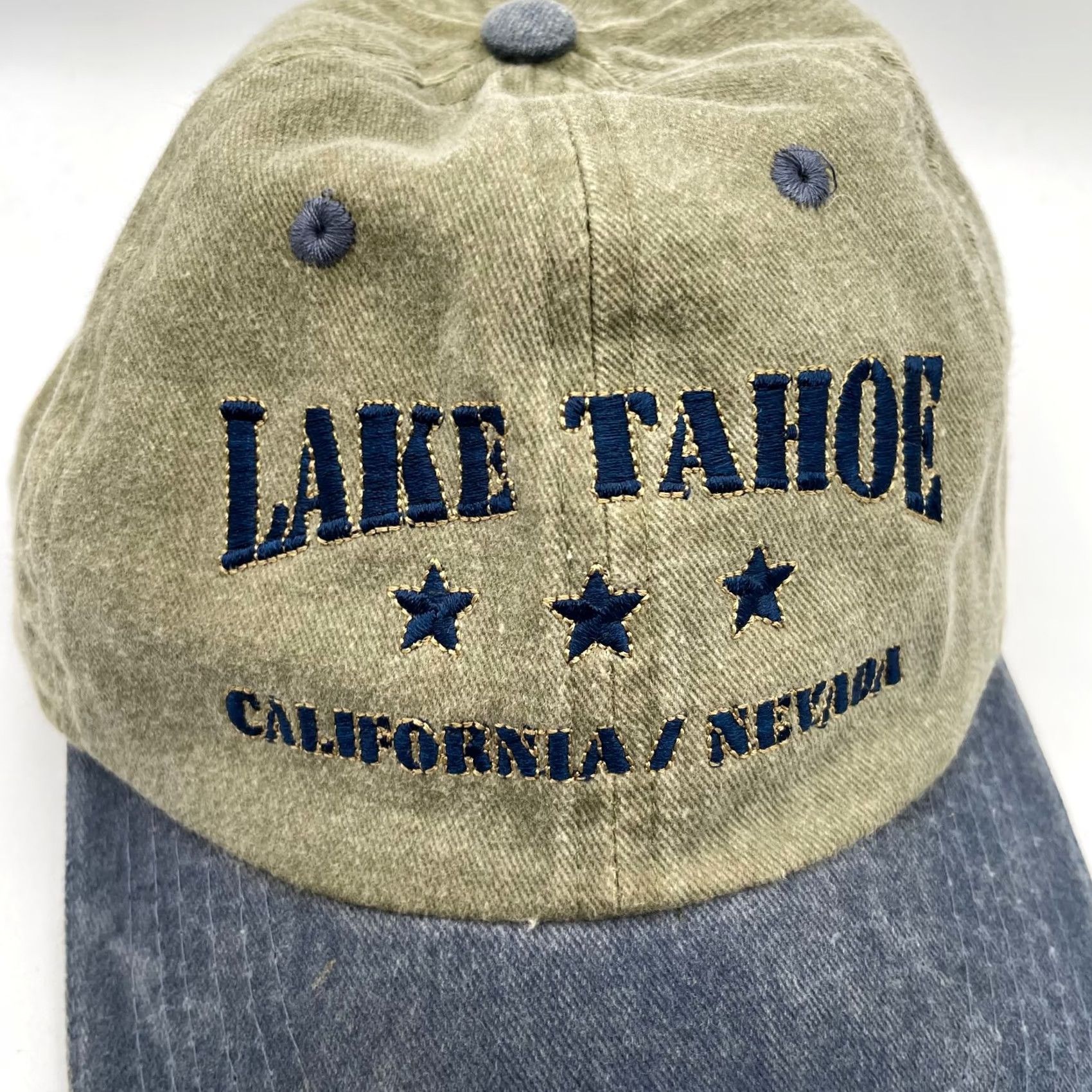Vintage Lake Tahoe Baseball Cap Gray Blue Mens Casual Outdoor Ski Hiking Cotton Canvas Size ONE SIZE - 2 Thumbnail