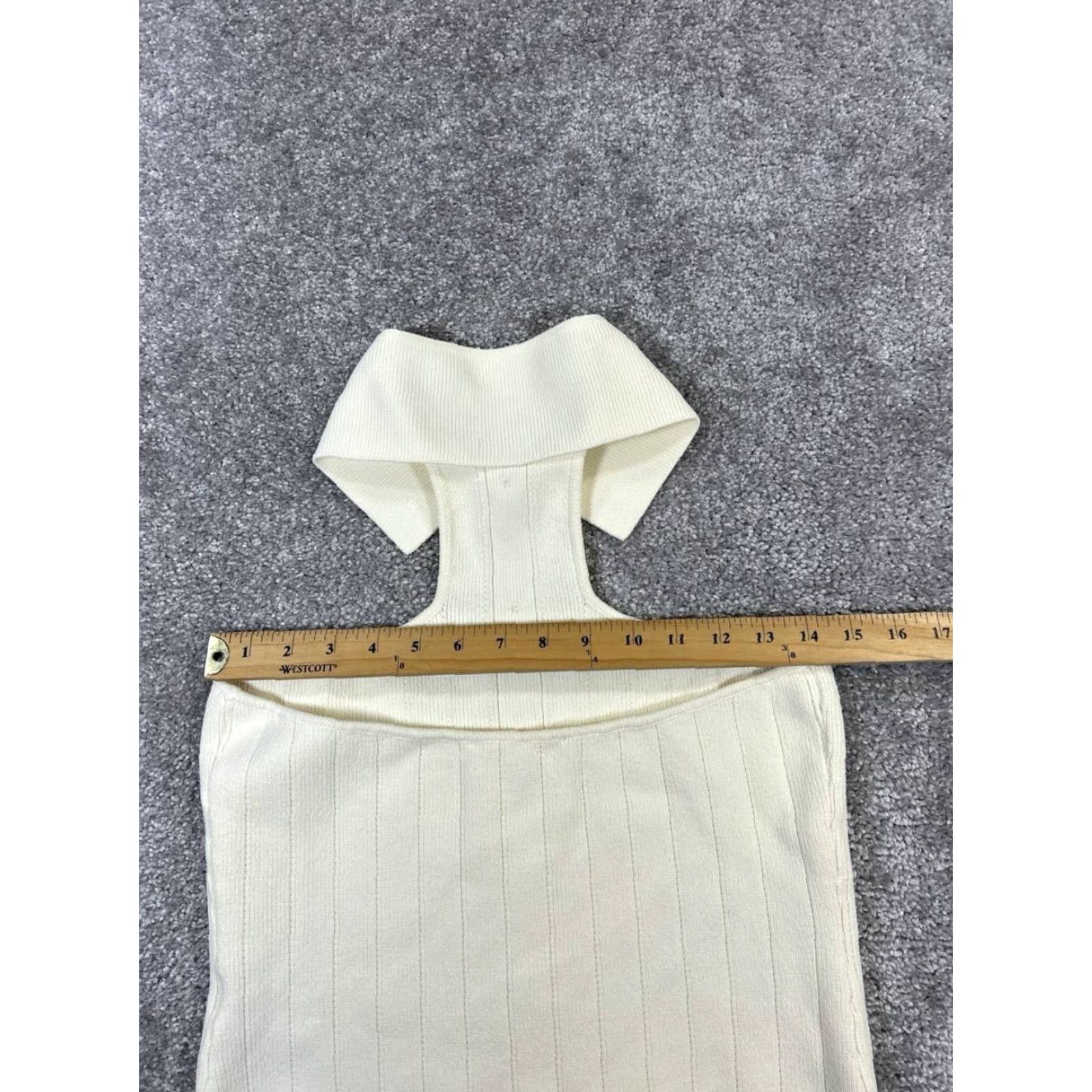 Anthropologie Anthropologie Shirt Womens L Ivory Knit Pullover Collared Cotton T-Shirt Casual Basic Knit Size L / US 10 / IT 46 - 5 Thumbnail
