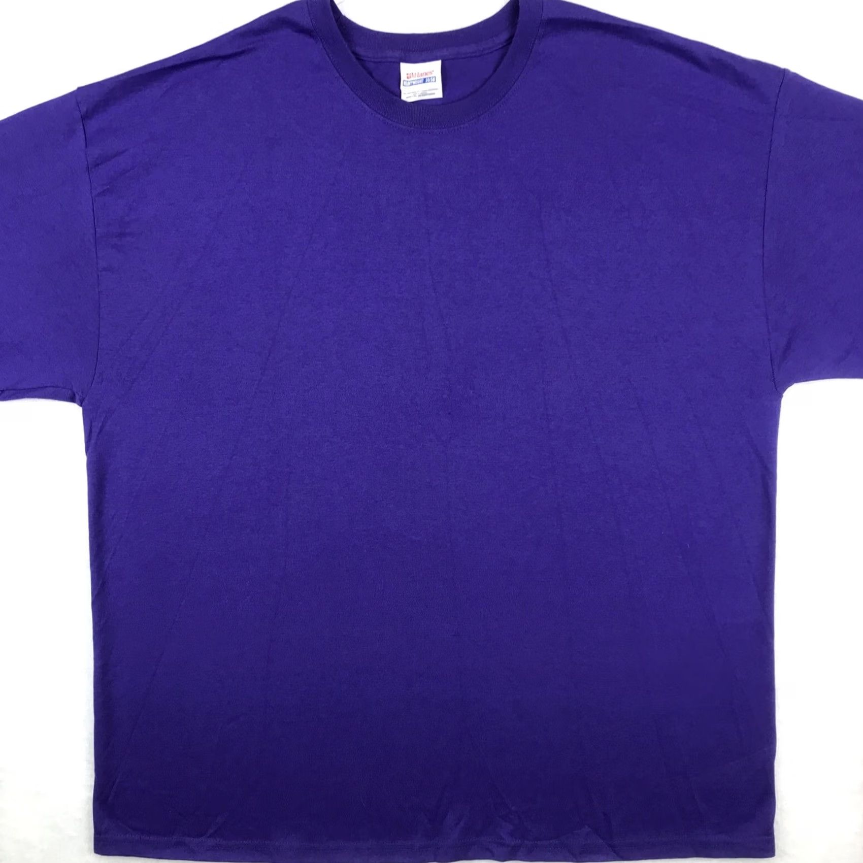 Hanes VINTAGE Hanes T-Shirt 2XL Purple Crew Neck Short Sleeve Cotton Blend Solid Mens 90s 80s Surf Beach Rock NOS Size US XXL / EU 58 / 5 - 3 Thumbnail