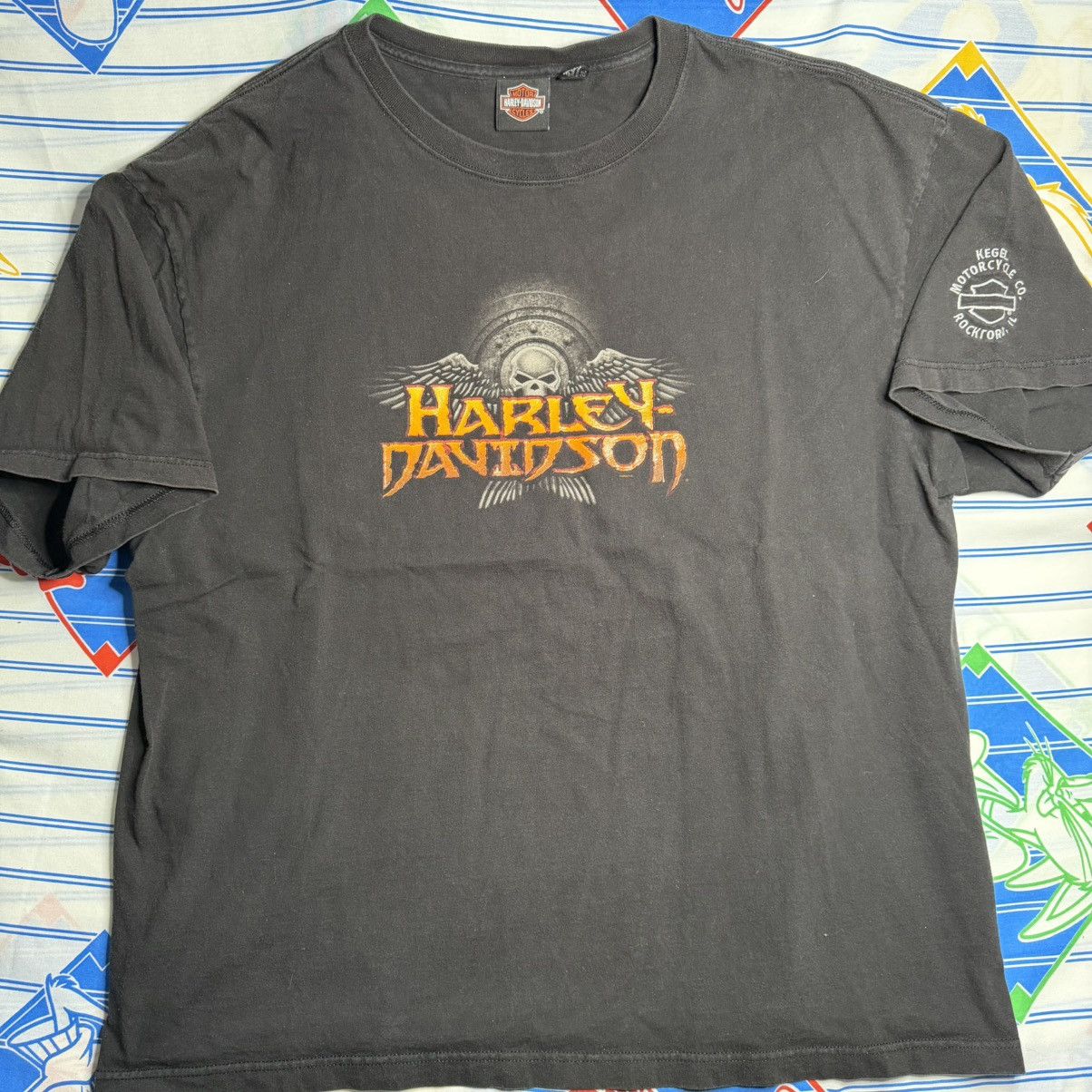 Harley Davidson Harley-Davidson Y2K Skull & Wings tee Size US XXL / EU 58 / 5 - 1 Thumbnail