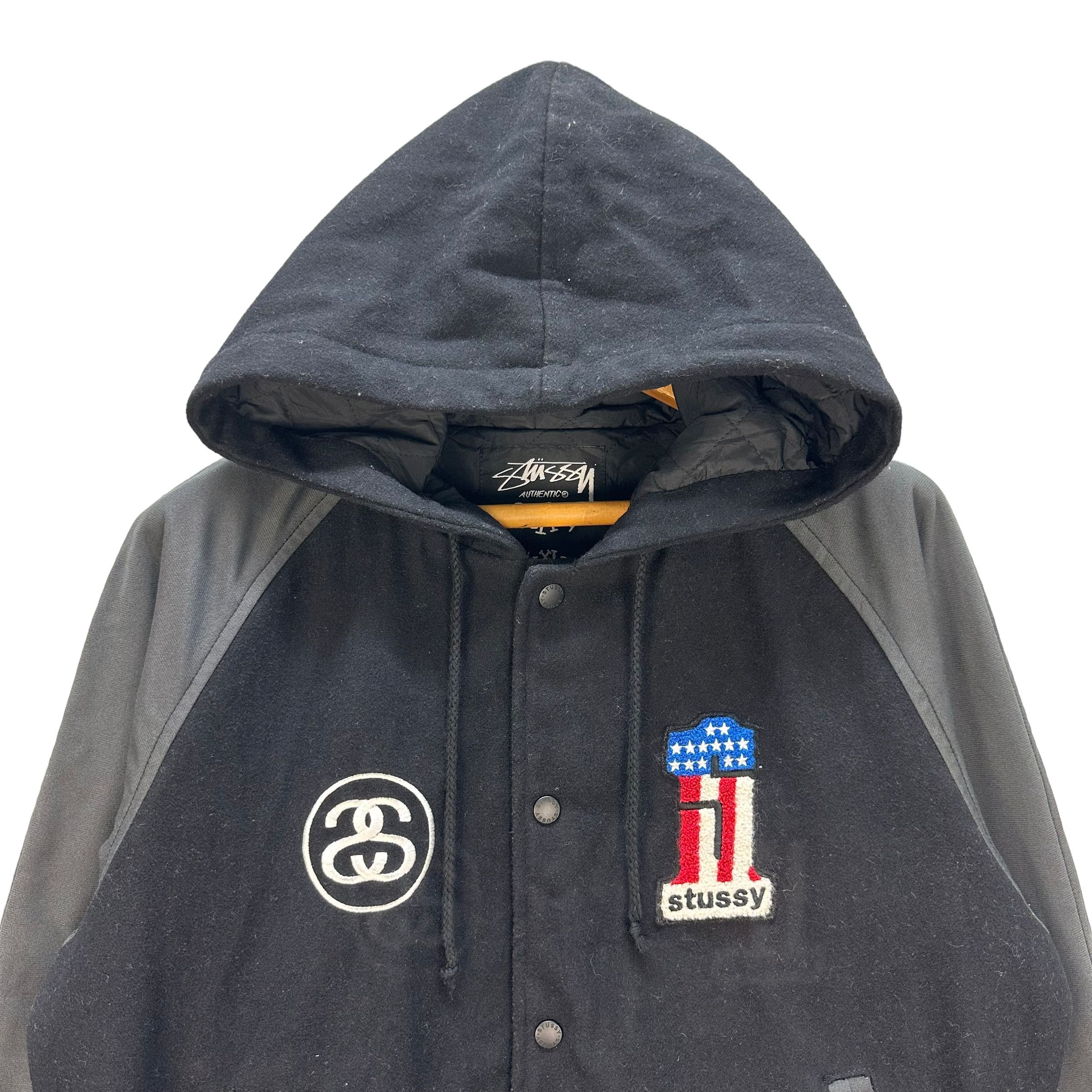 Stussy STUSSY EMBROIDERY BIG LOGO HOODIE VARSITY JACKET #8910-038 Size US XL / EU 56 / 4 - 4 Thumbnail