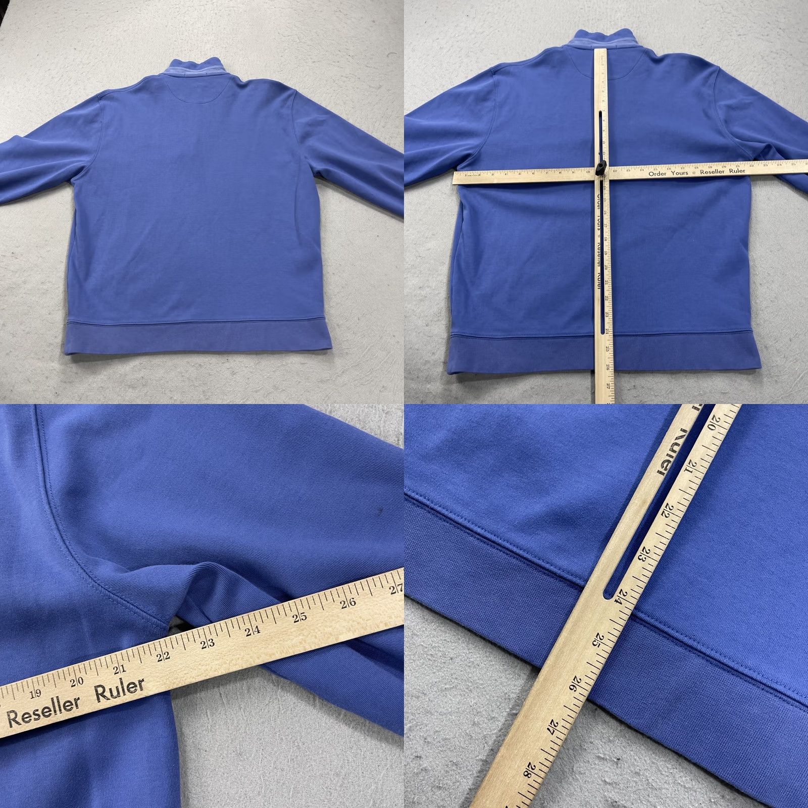 REEF Clark & Gregory Ocean Reef Club Golf Sweater Mens M Blue 1/4 Zip Logo Knit Pullover Mock Neck Cotton Sweater Size US M / EU 48-50 / 2 - 8 Thumbnail
