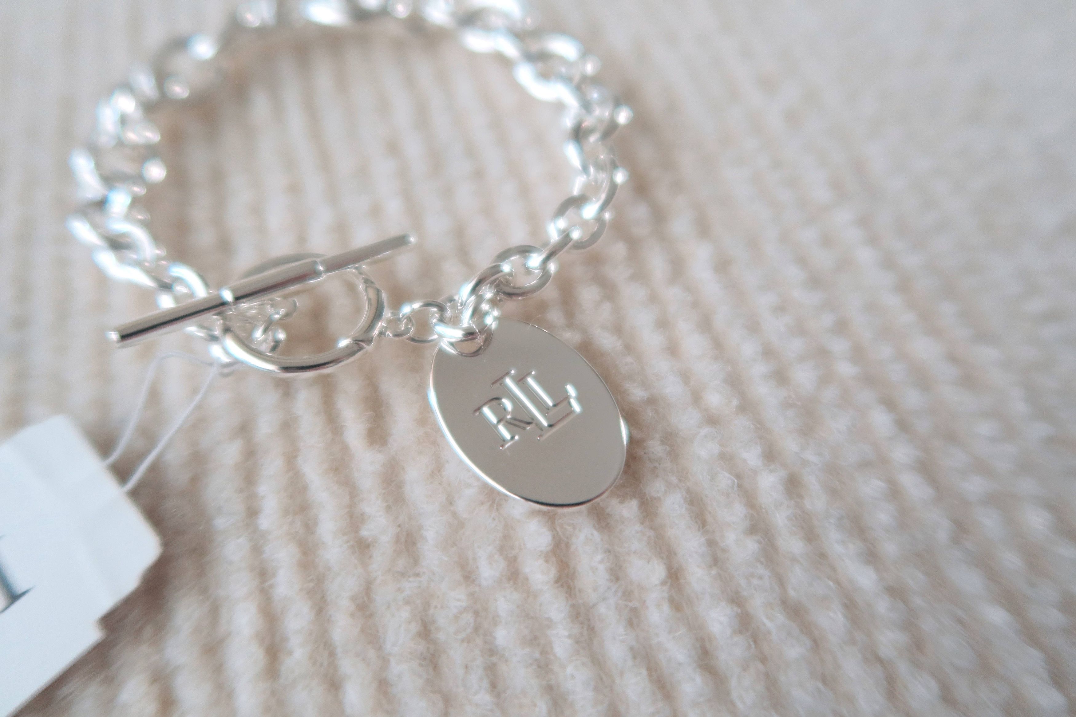 Ralph Lauren Ralph Lauren Evelyn Flex Silver Logo Charm Bracelet Size ONE SIZE - 9 Thumbnail