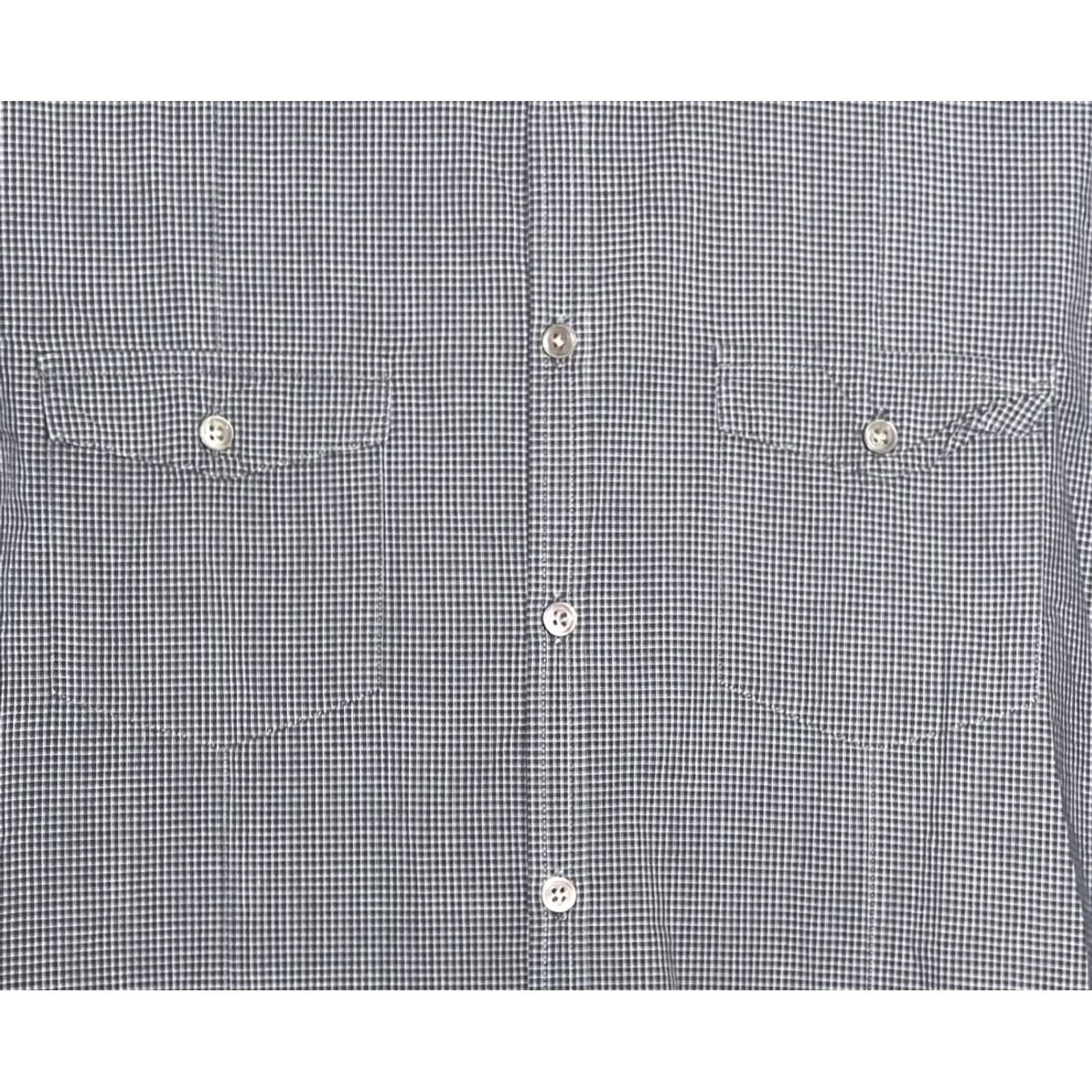 John Varvatos John Varvatos Shirt Large Blue Check Long Sleeve Button Up Pockets Men's Size US L / EU 52-54 / 3 - 3 Thumbnail