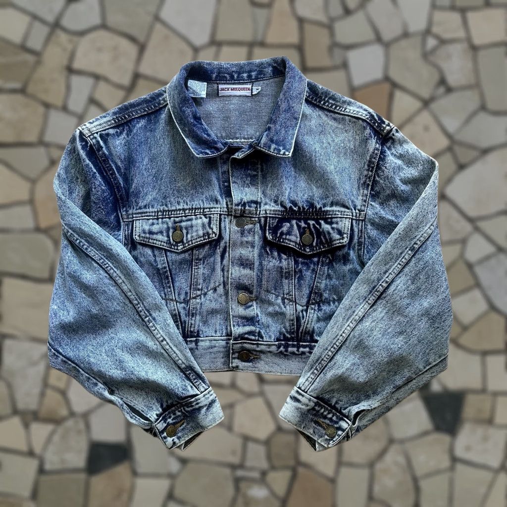 Denime VINTAGE Jack Mulqueen Denim Blue Jean Jacket Cropped Women’s Medium Size 32" / US 10 / IT 46 - 1 Thumbnail