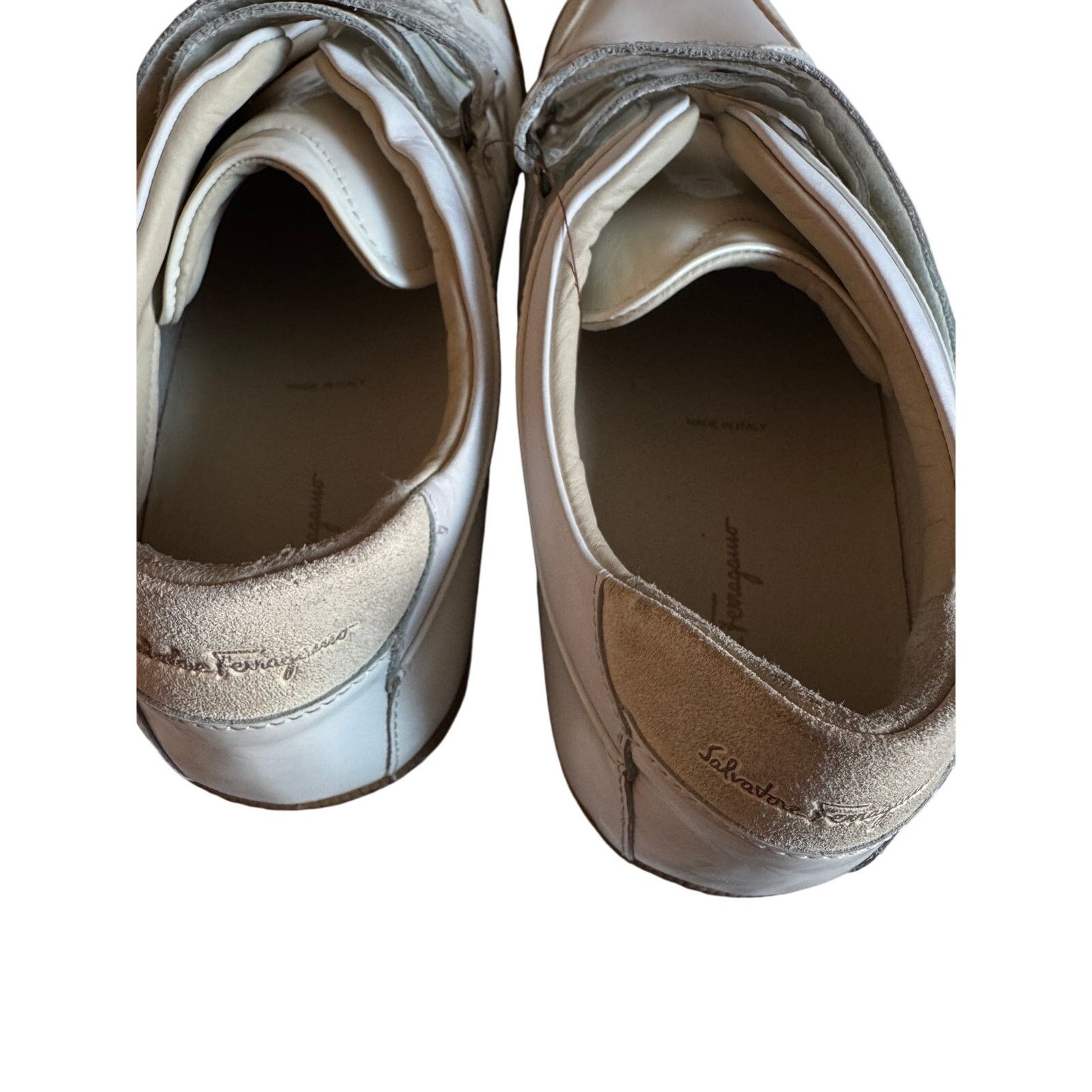Salvatore Ferragamo Salvatore Ferragamo NWB White Patent Calf Suede Sneakers Size US 12 / EU 45 - 4 Thumbnail