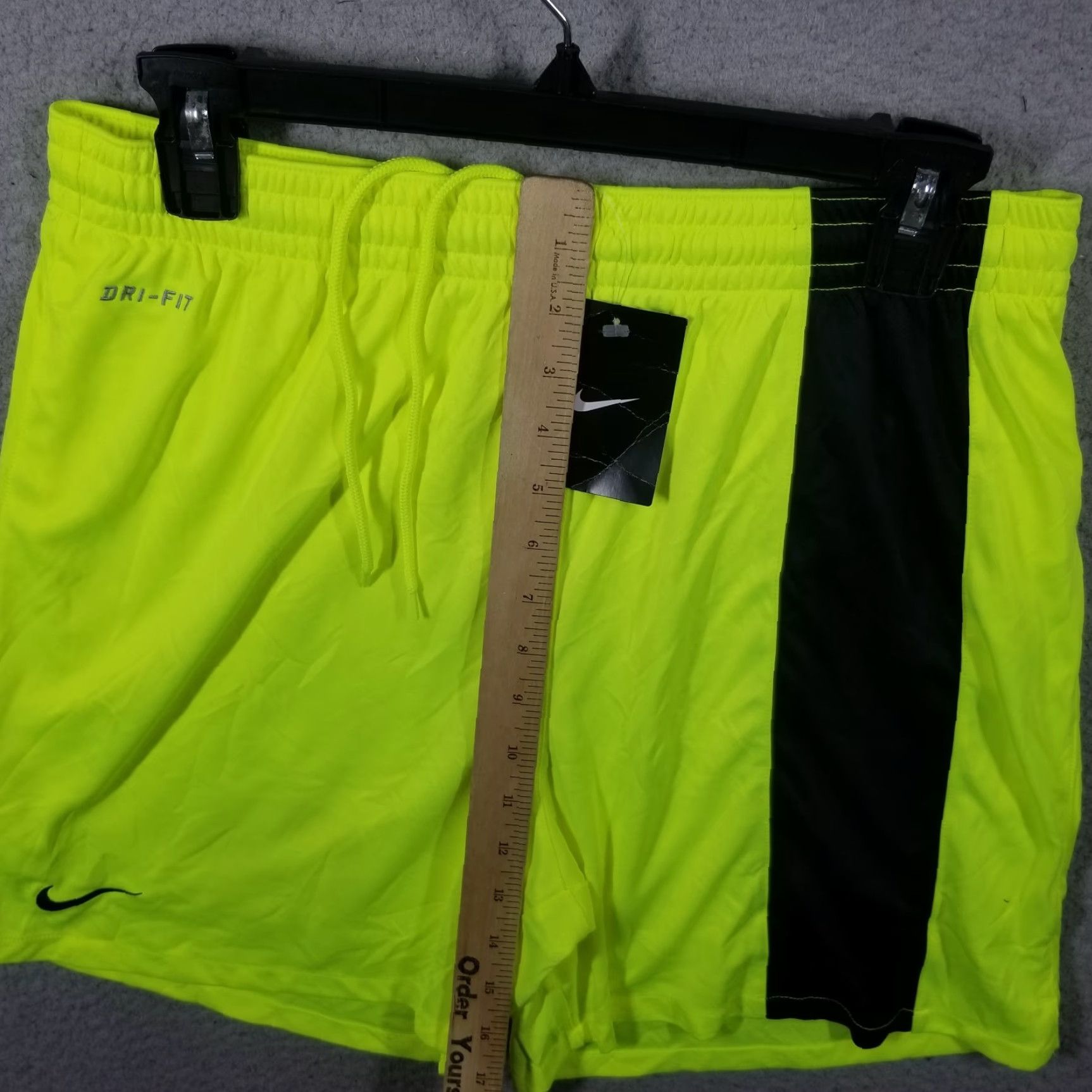 Nike Nike Soccer Shorts Men Medium Woven Neon Black NWT Size US 31 - 7 Thumbnail