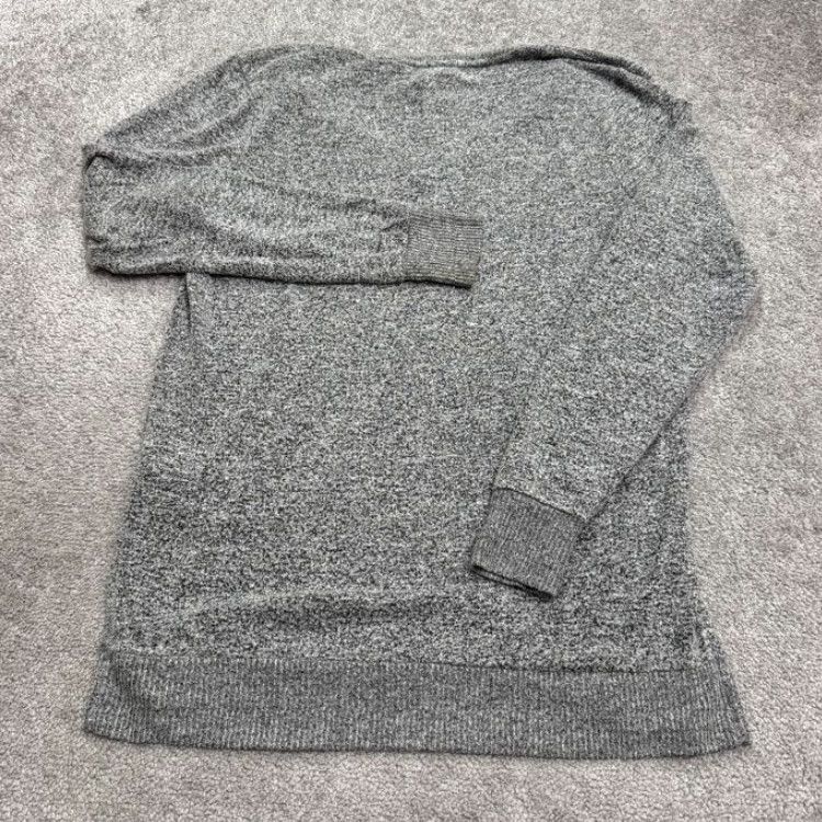 Lucky Brand Lucky Brand Tunic V-Neck Pullover Sweater Womens Small Petite Heather Gray Knit Size S / US 4 / IT 40 - 2 Thumbnail