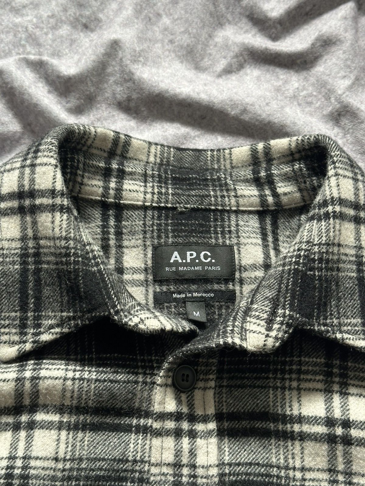 A.P.C. A.P.C. Rue Madam Paris Button-Up Flannel Black & White Size US M / EU 48-50 / 2 - 6 Thumbnail