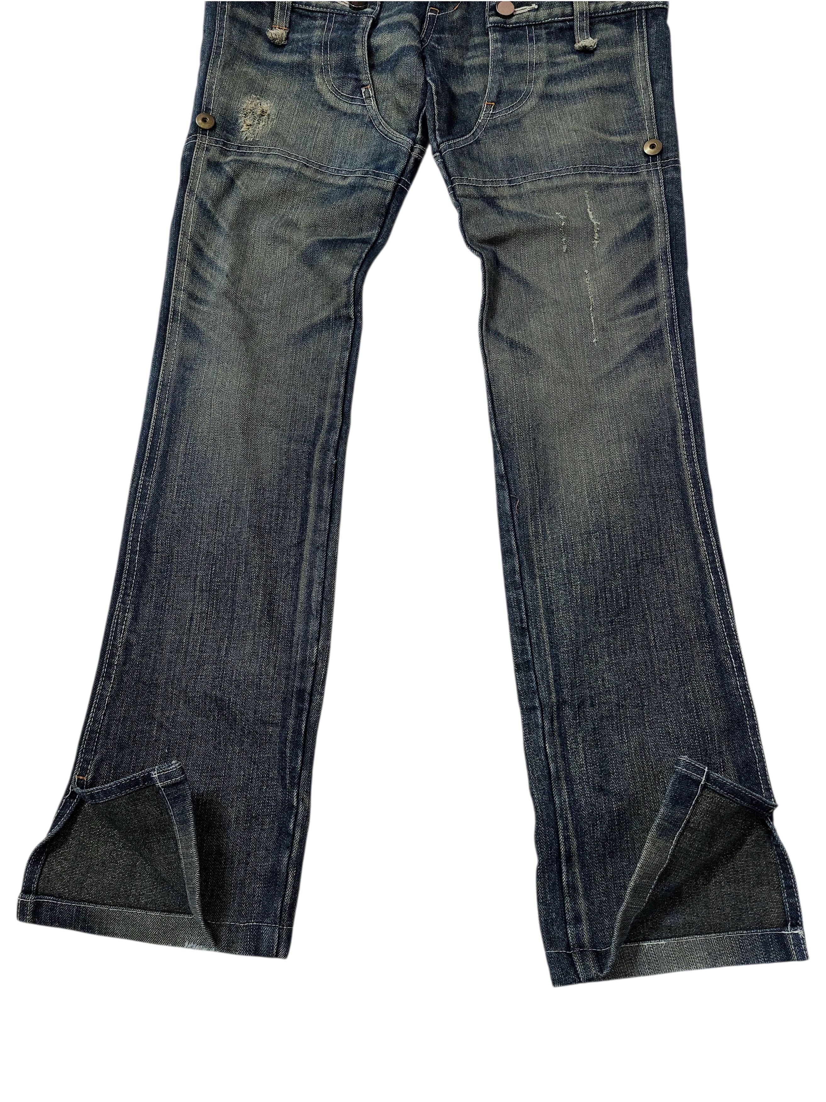 Vintage The Smork Indigo Outlaw Double Waist Jeans Size 31" - 8 Thumbnail