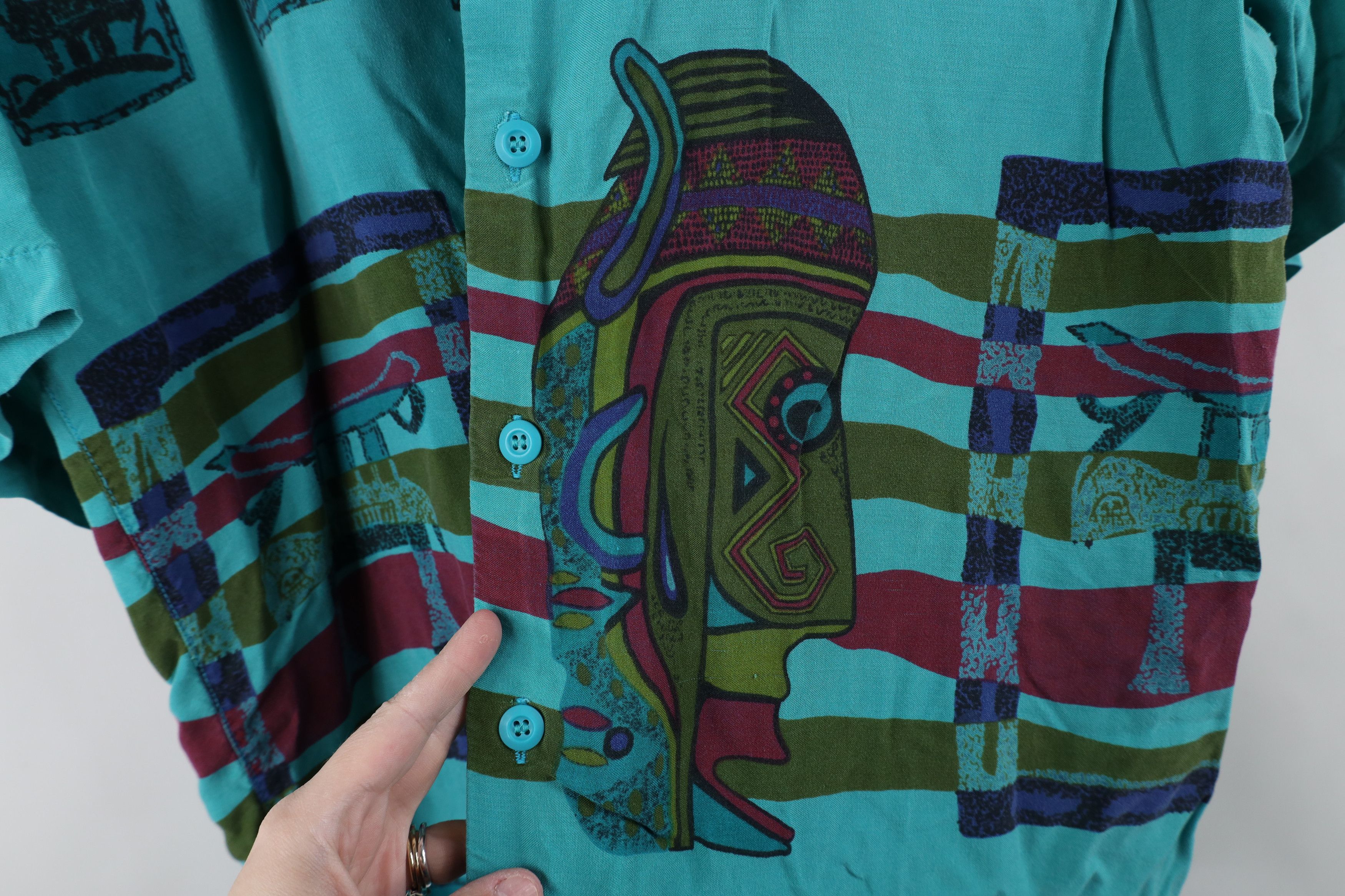 Vintage Vintage 90s Streetwear Cave Art Looped Collar Button Shirt Size US M / EU 48-50 / 2 - 4 Thumbnail