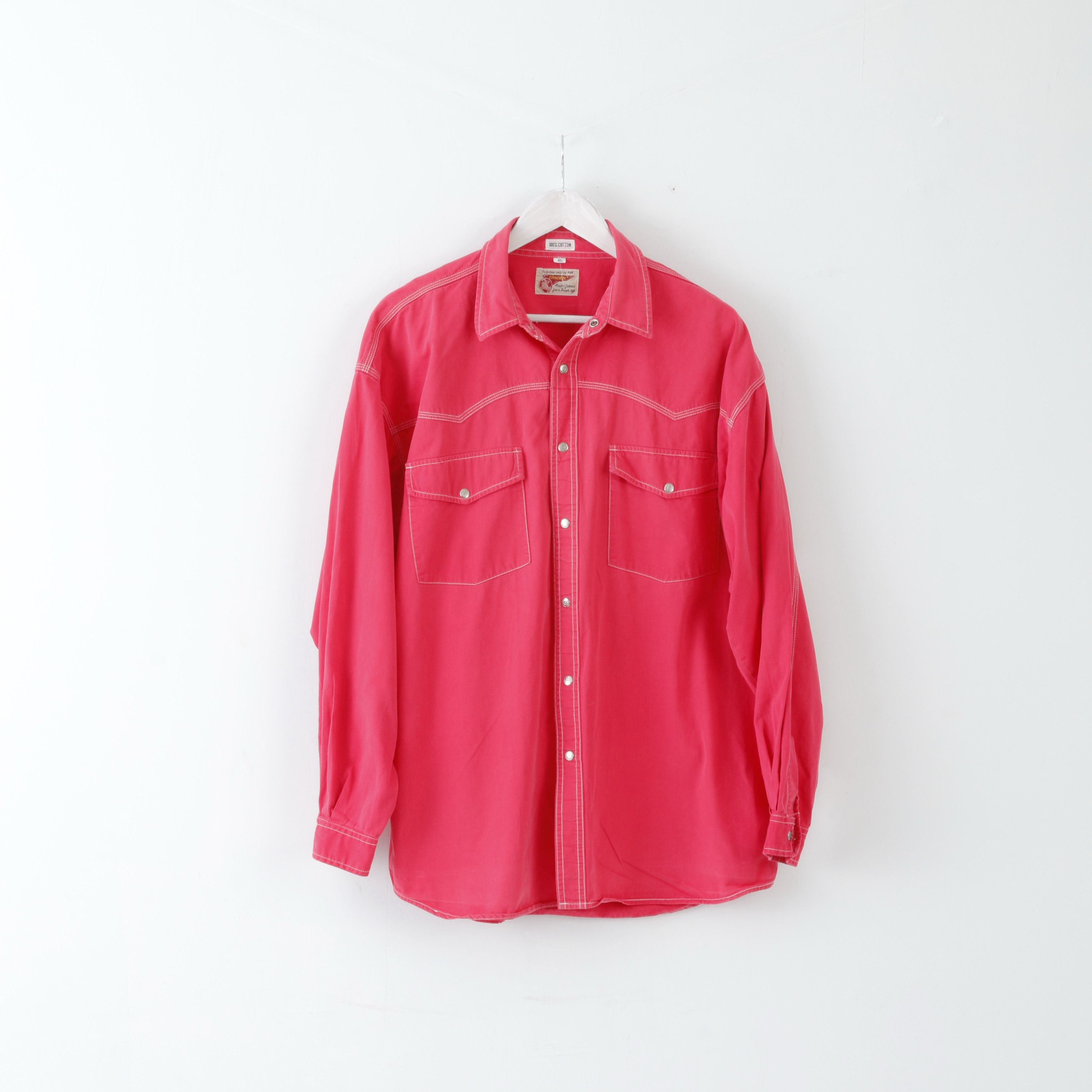 Vintage Trader Mens XL Casual Shirt Pink Long Sleeve Cotton 0689 Size US XL / EU 56 / 4 - 2 Thumbnail