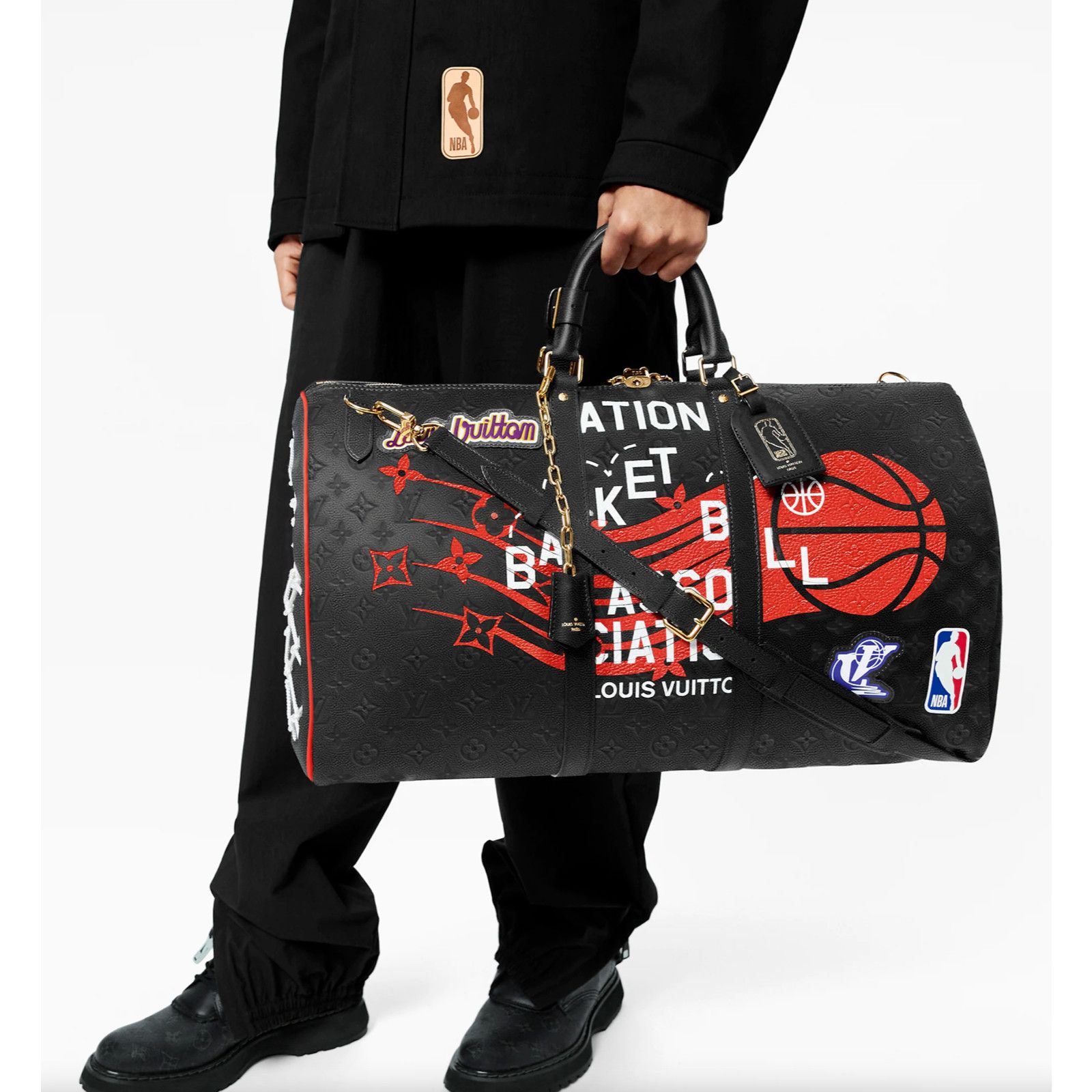 Louis Vuitton Louis Vuitton Keepall Bandouliere NBA Basketball Travel Bag Size ONE SIZE - 3 Thumbnail