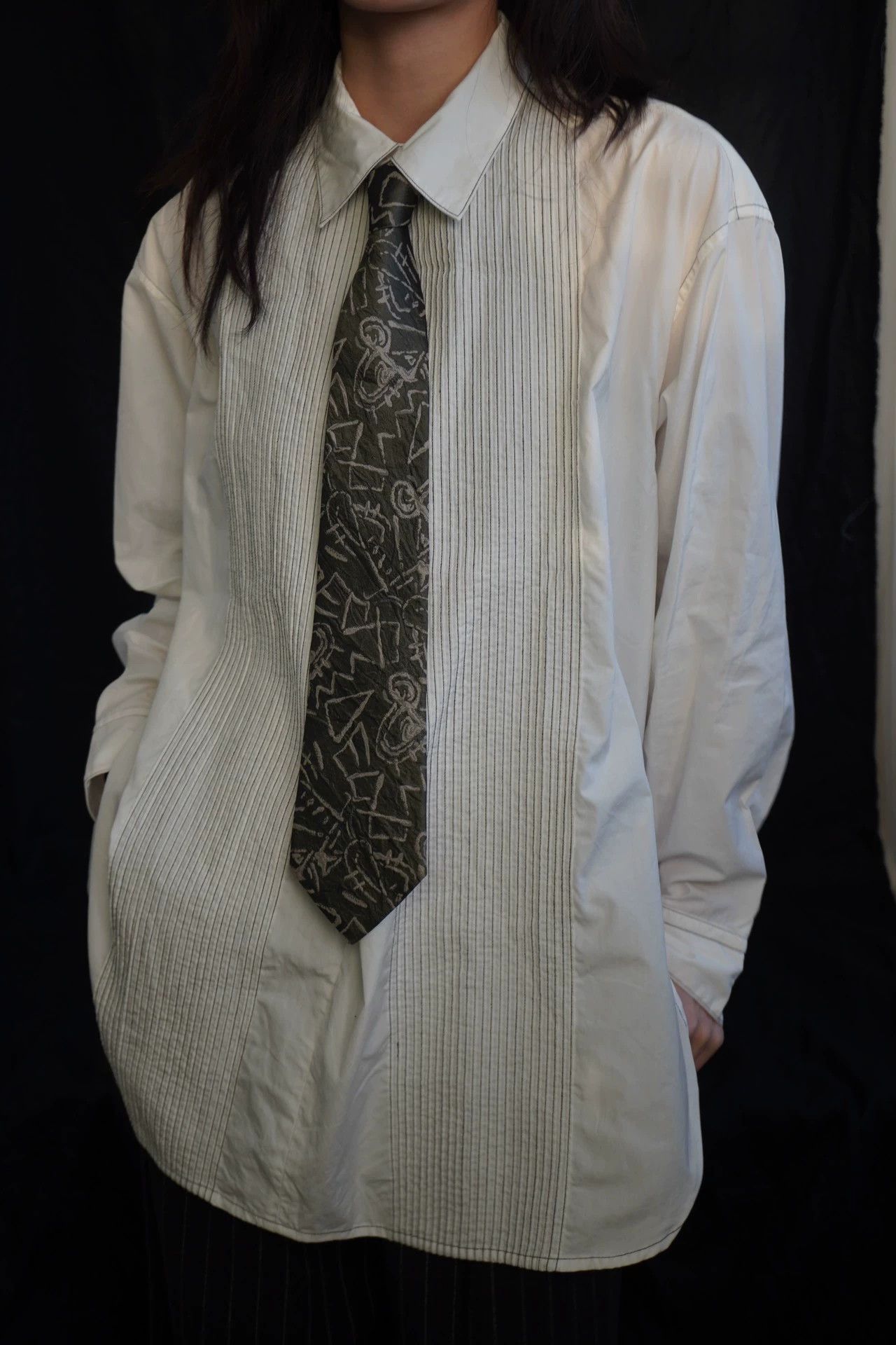 Issey Miyake Issey Miyake 1995 Quilted Topstitch White A-Line Shirt M Size US M / EU 48-50 / 2 - 2 Thumbnail