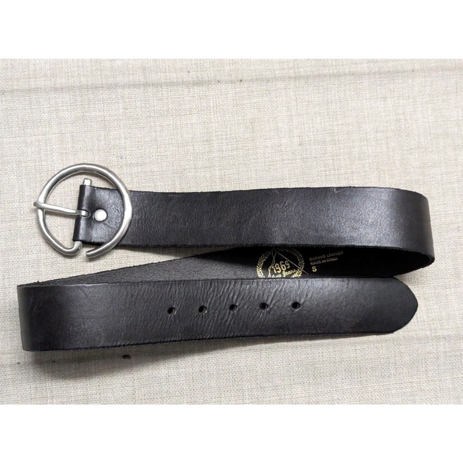 Gap VINTAGE GAP belt COWHIDE BUCKLE 32 Black Unisex Adults Leather Full Grain 1-3/4" Dress Buckle Belt 32/33 90s COWHIDE GAP belt Size 32 - 3 Thumbnail
