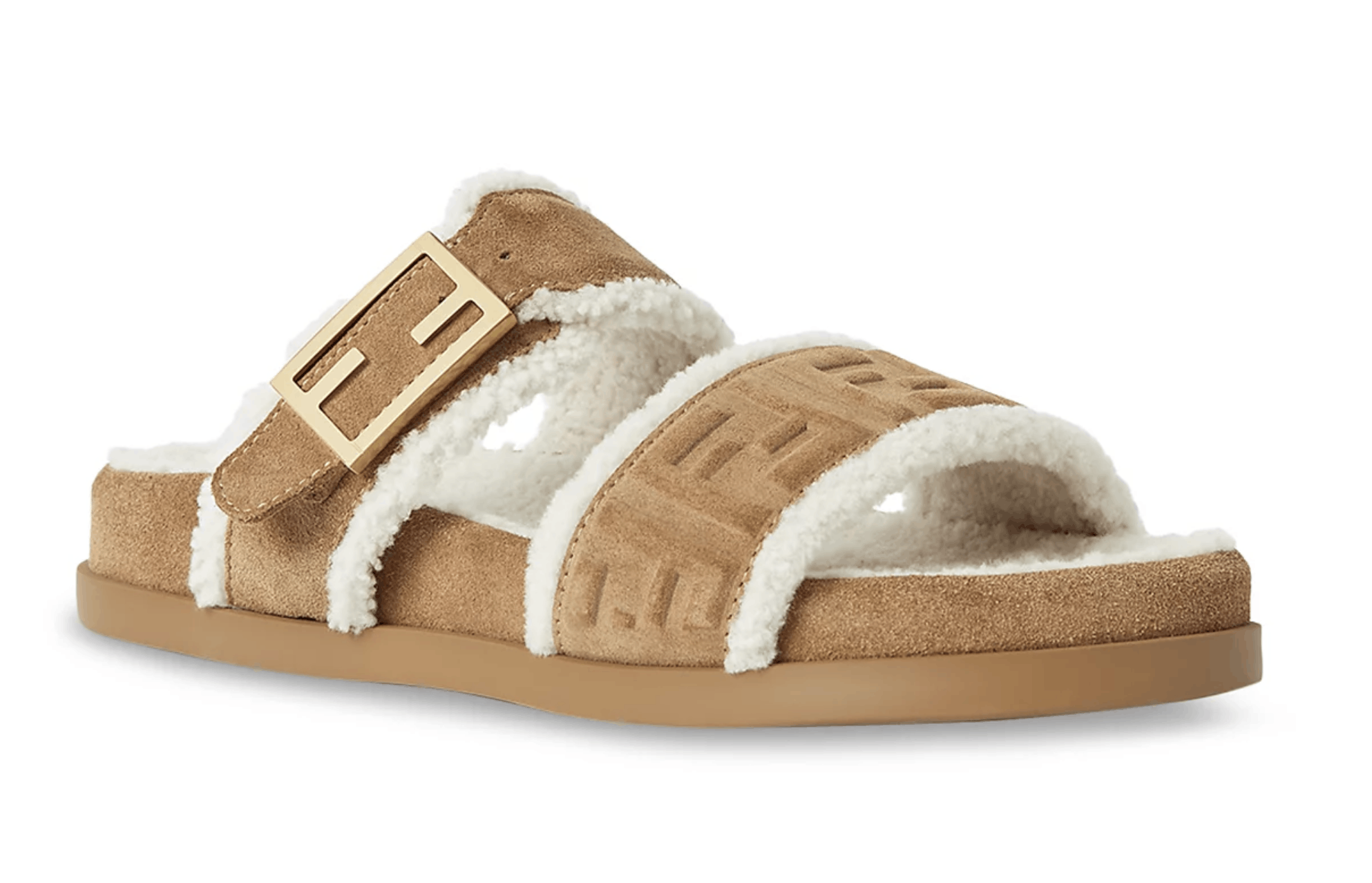 Fendi Fendi Feel Slide Shearling Fur Logo FF Mule Flat Sandal 37 Size US 7 / IT 37 - 3 Thumbnail