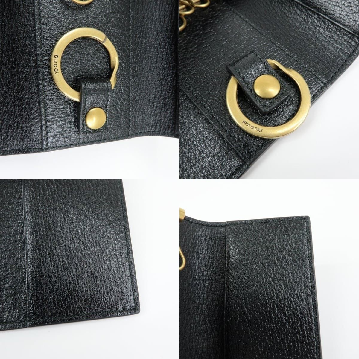 Gucci Gucci Sherry Line 6 Ring Key Holder Calfskin Black Size ONE SIZE - 6 Thumbnail