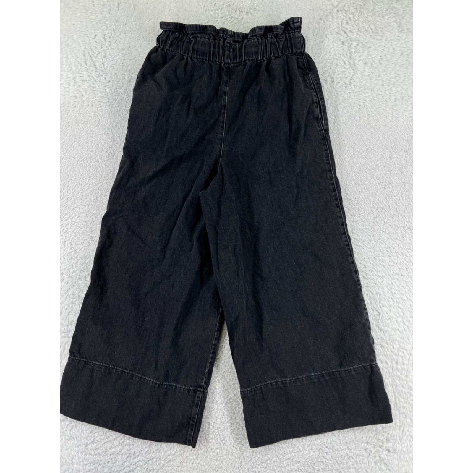 Topshop Top Shop Moto Jeans Women Wide-Leg XS-25 Black Denim Pull On 5-Pocket Stretch Capri Elastic Waist Regular Fit Size 4XL / US 24-26 - 2 Thumbnail