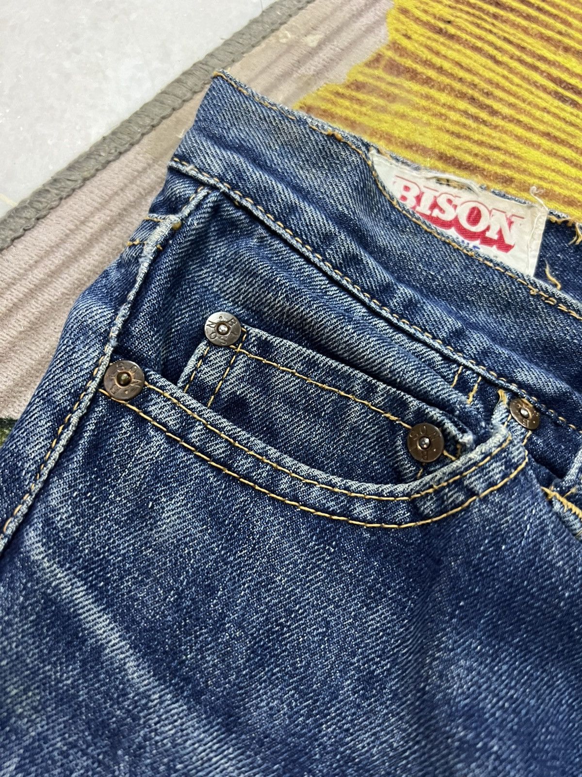 Vintage 70’s Bison Genuine Western Mudwash Bootcut Zip Talon Jean Size US 29 - 8 Thumbnail