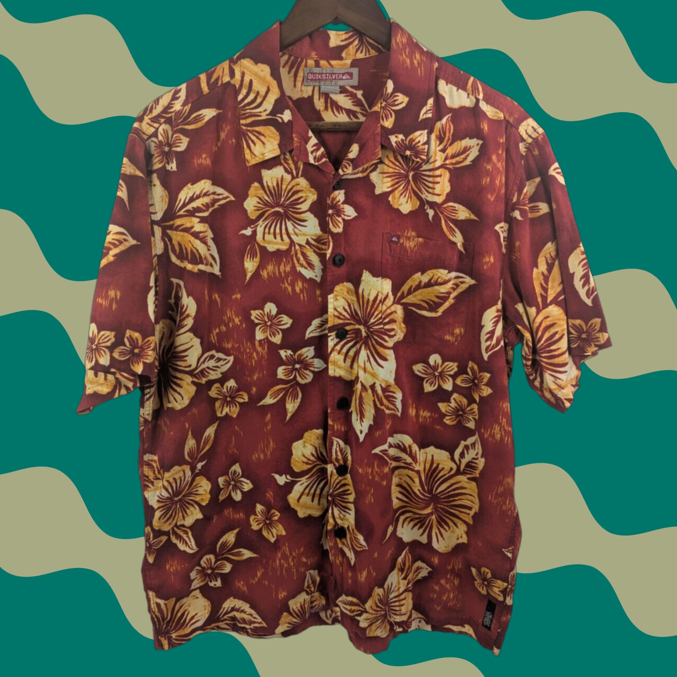 Quiksilver Quiksilver Button Up Red Floral Hawaiian Shirt Men's Medium Tropical Aloha Y2K Mens Size US M / EU 48-50 / 2 - 1 Thumbnail