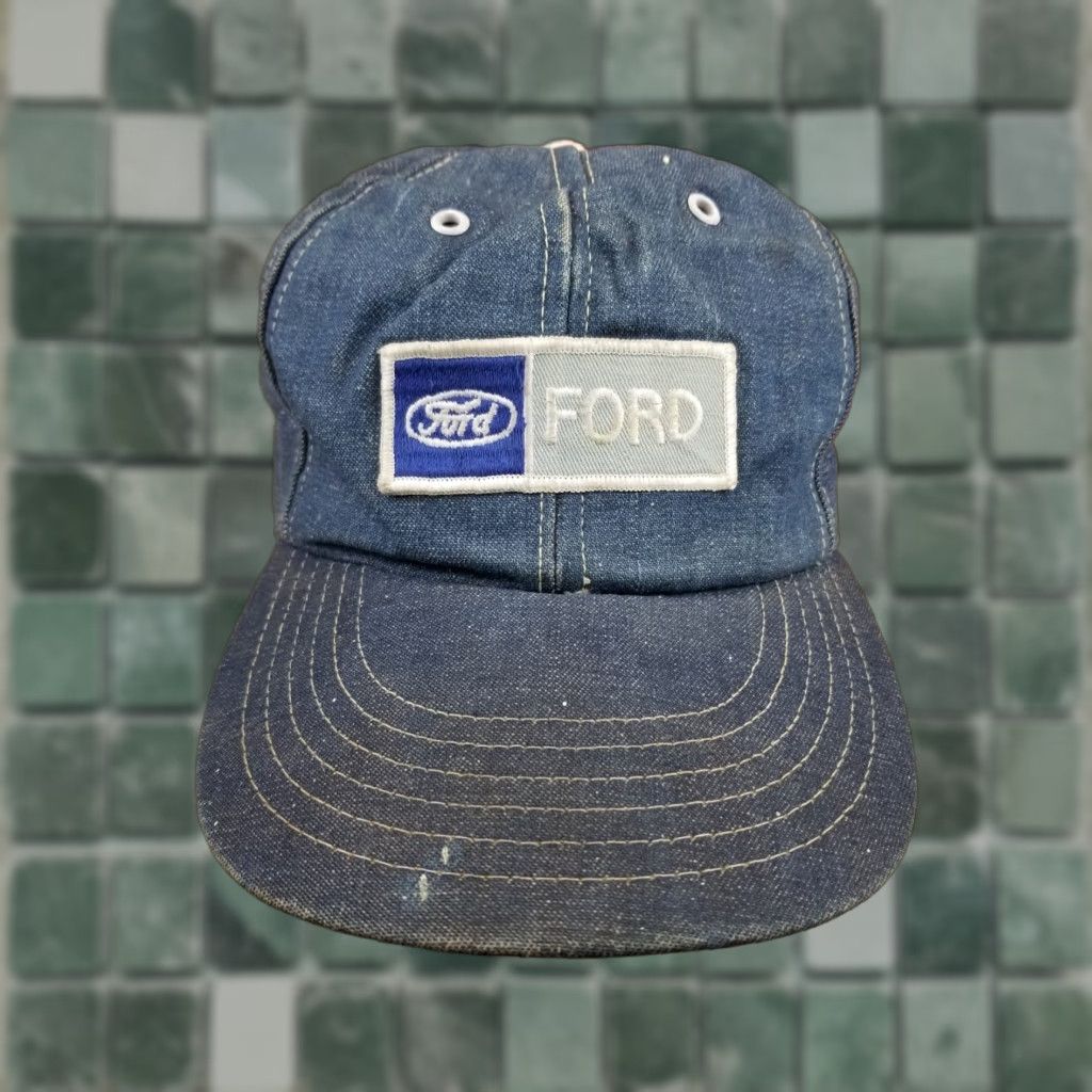 Ford VINTAGE 70's FORD TRUCK DENIM SNAPBACK HAT Cap United States Denim 70s Ford Truck Snapback Hat Mens/Womens? Size ONE SIZE - 1 Thumbnail