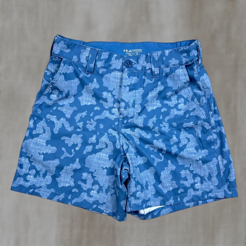 Vintage Huk Shorts Men Small Blue Camo Chino Performance Hiking 6" Inseam Fishing Size US 29 - 1 Thumbnail