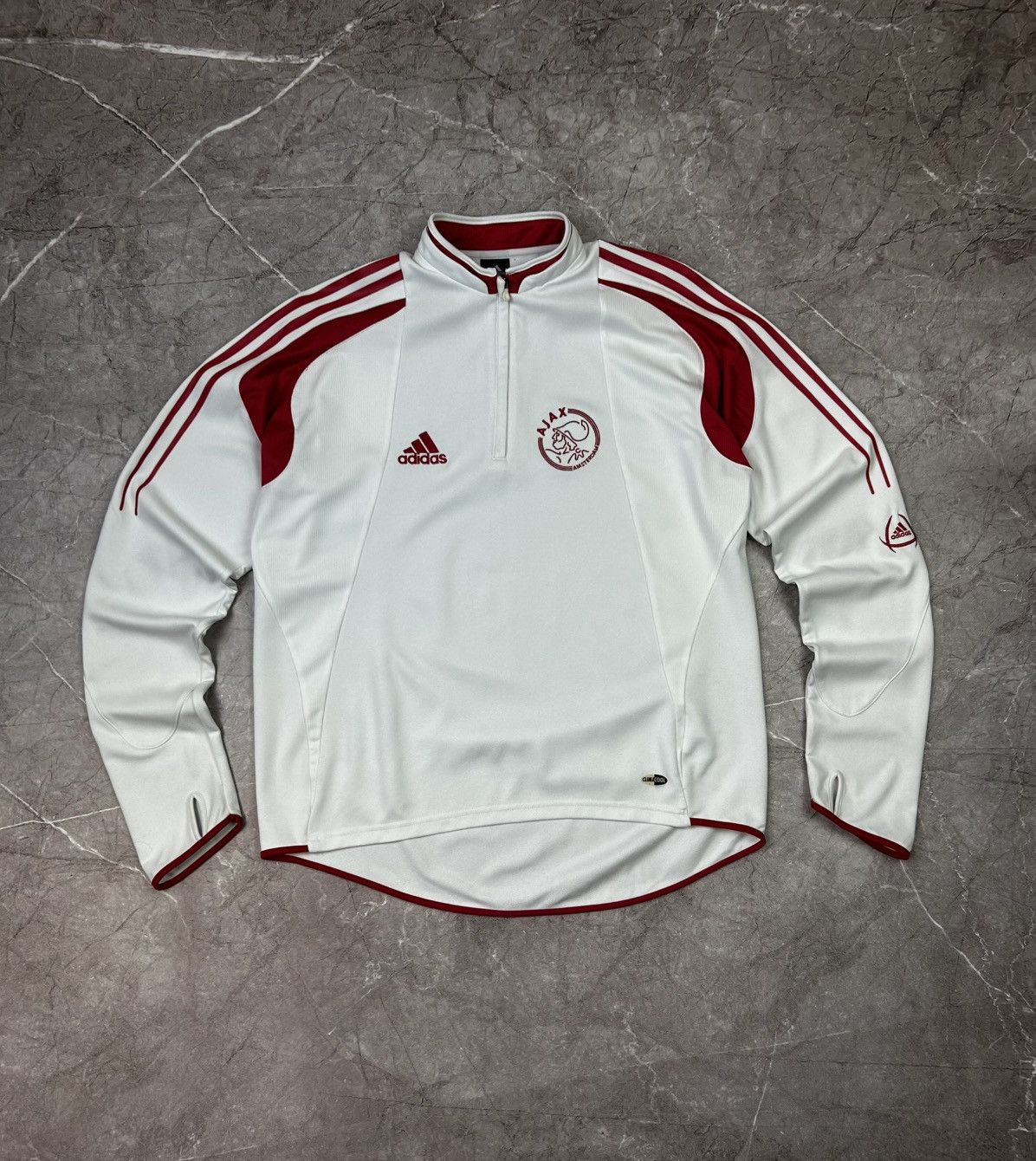 Adidas × Vintage Vintage Adidas Ajax 1/4 Jacket Soccer Streetwear Rare M Size US L / EU 52-54 / 3 - 1 Thumbnail