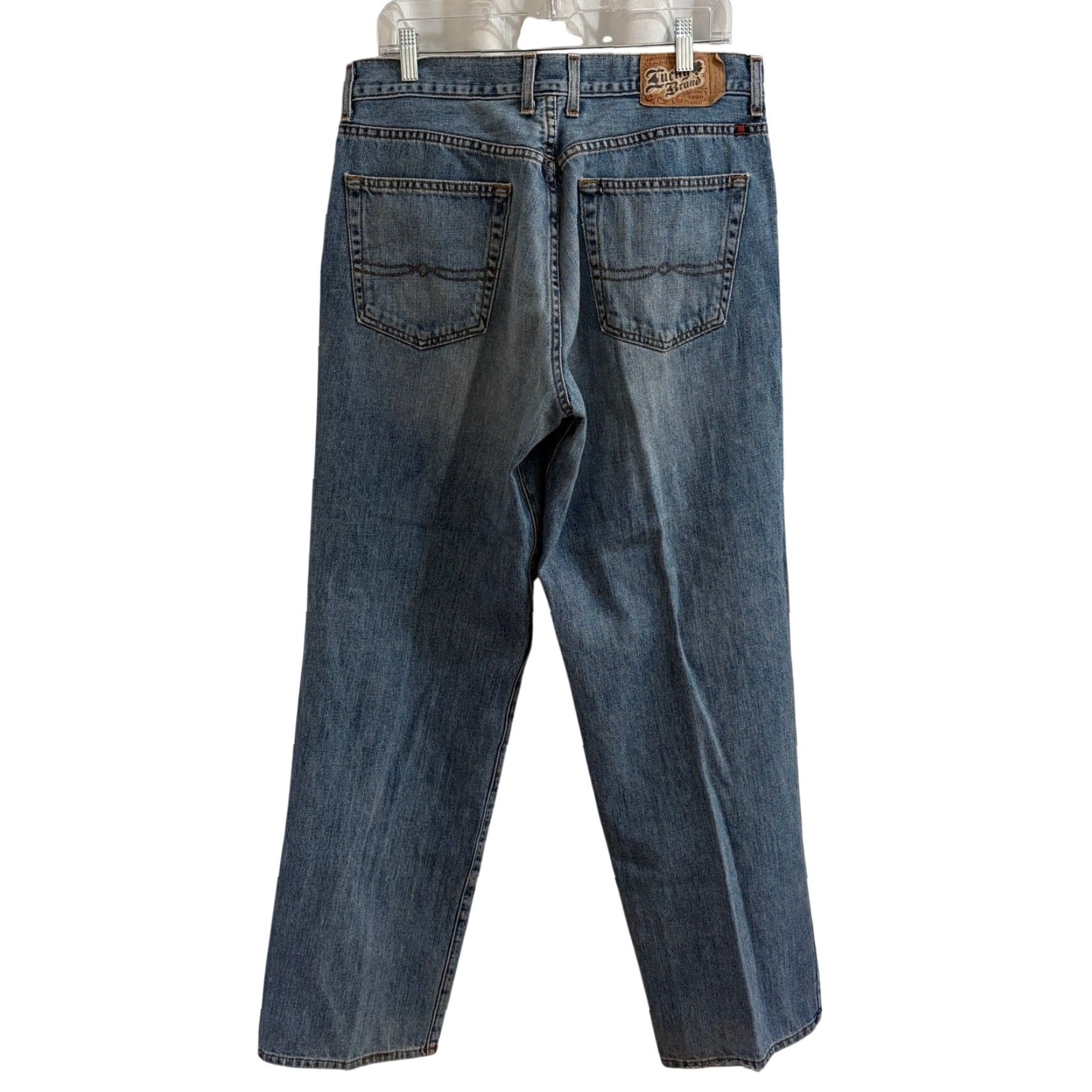 Lucky Brand VINTAGE Lucky Brand Jeans Mens 34x34.5 Blue Timeless 90s USA Straight Size US 34 / EU 50 - 2 Thumbnail
