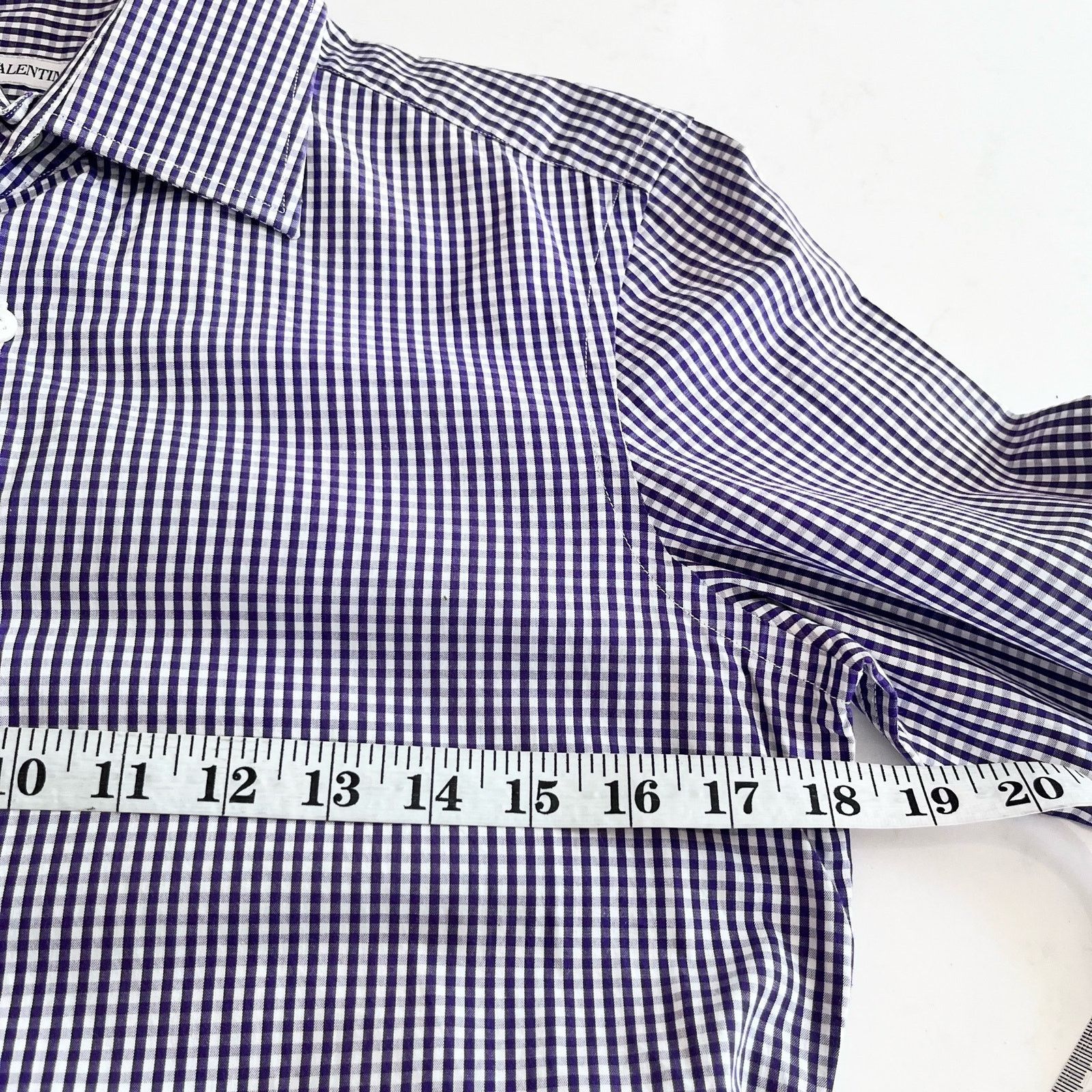 Valentino Valentino Tailored Fit Gingham Check Button Up Shirt Size US XS / EU 42 / 0 - 7 Thumbnail