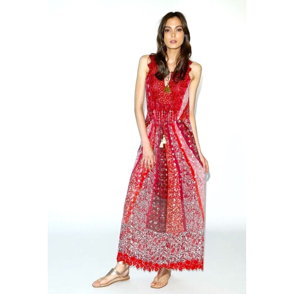 Elie Tahari Elie Tahari McKeena Silk Maxi Sleeveless Red Dress Size 4 Size S / US 4 / IT 40 - 1 Thumbnail