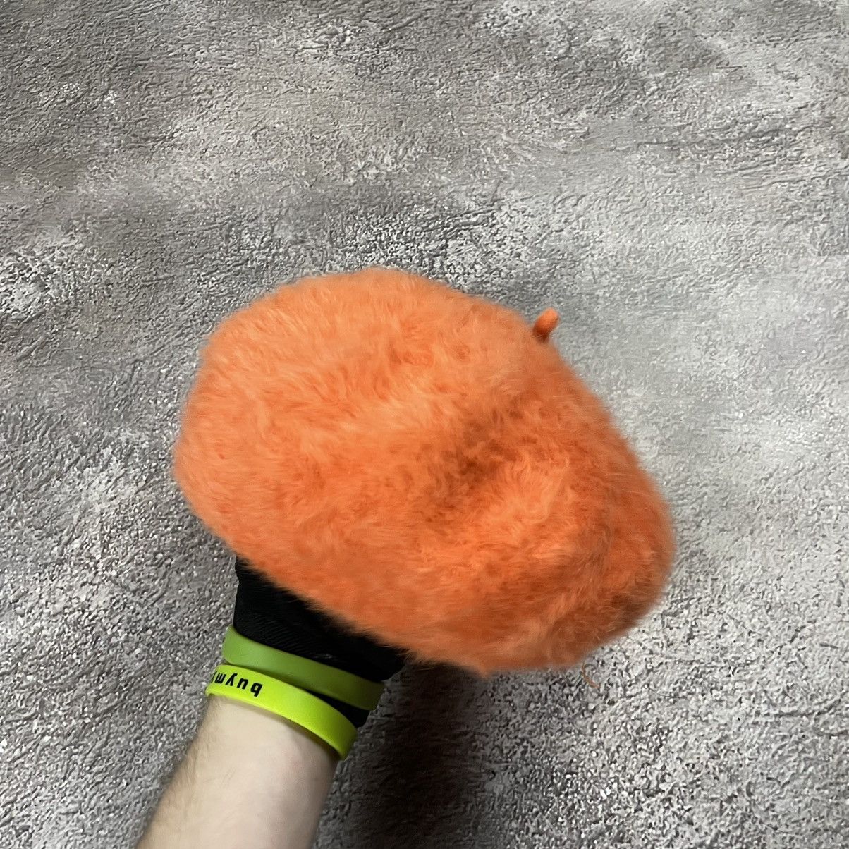 Vintage Vintage 90s Mohair Beanie Orange Fuzzy Knit Grunge Baggy OS Size ONE SIZE - 2 Thumbnail