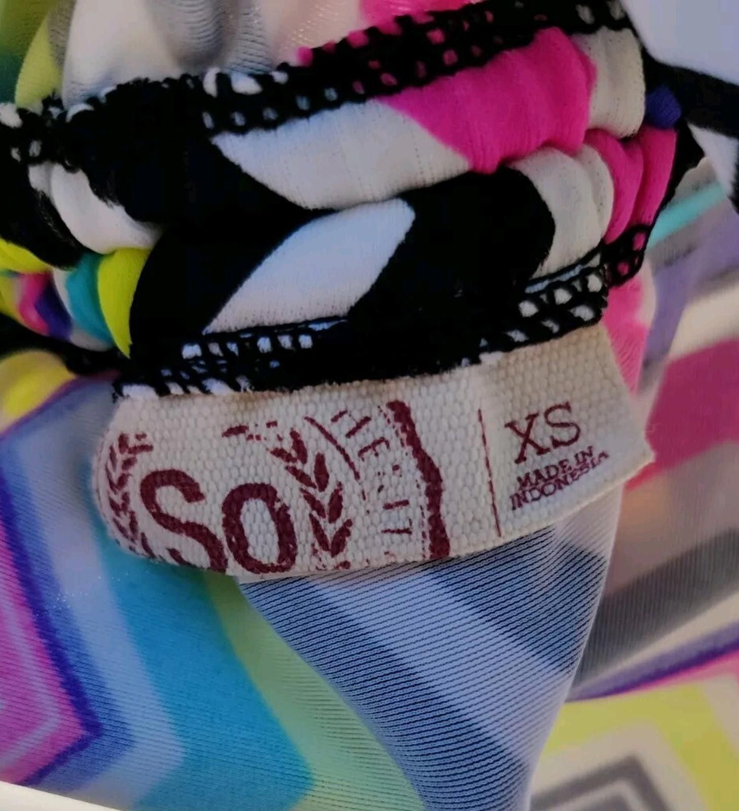 Anti Social Social Club SO Multi-Color Neon Swim Top Only Swimwear XS Chevron Pink B Size ONE SIZE - 4 Thumbnail