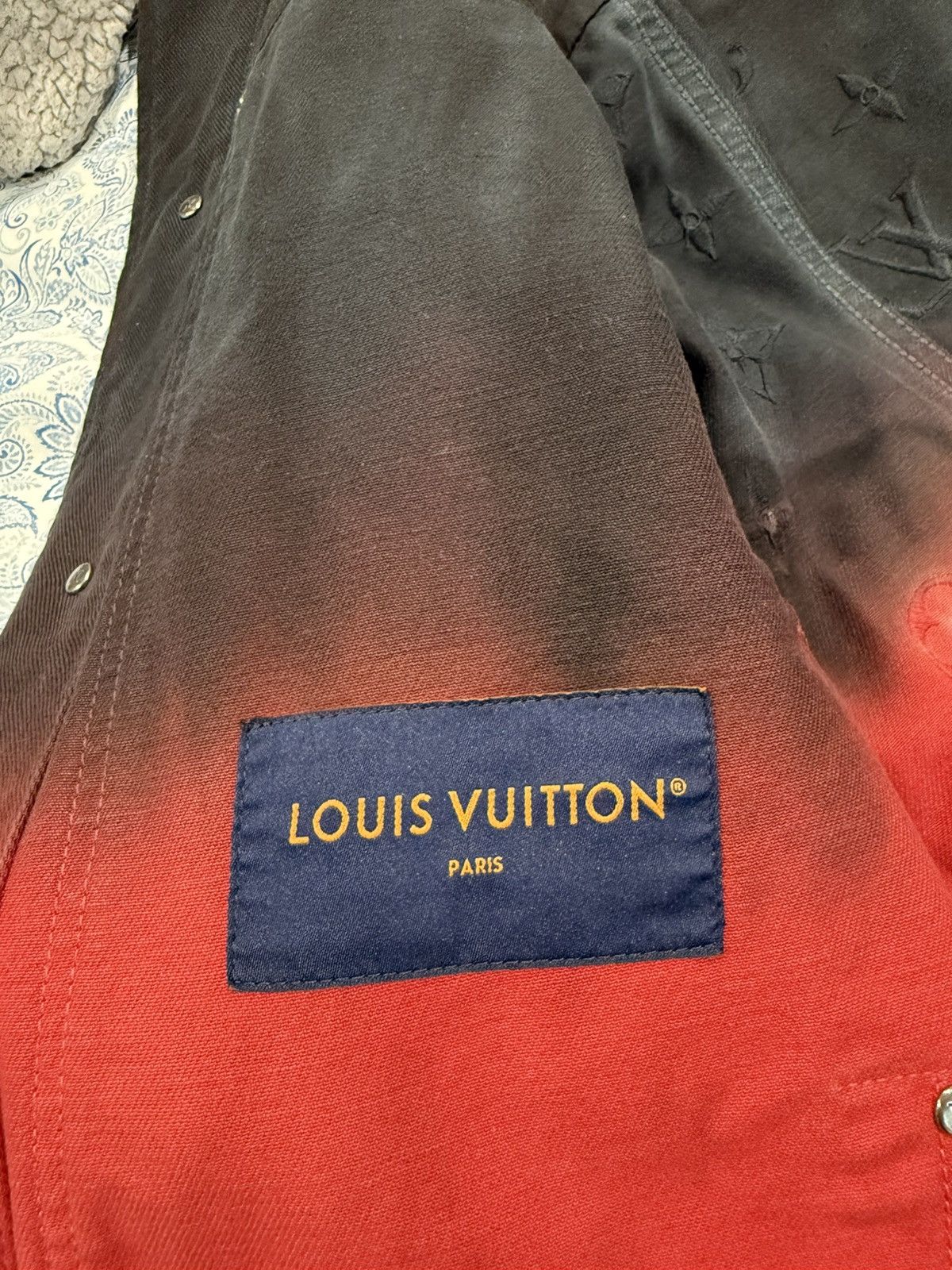 Louis Vuitton Louis Vuitton Black Red Monogram Denim Jacket Size US XL / EU 56 / 4 - 6 Thumbnail