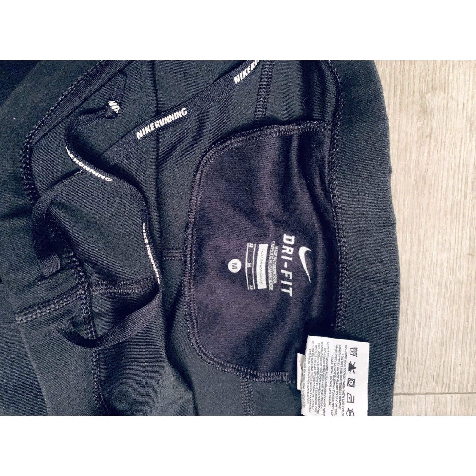 Nike Nike Run Women’s Dri-Fit Crop Leggings Black Pink Athletic Running Medium Size 32" / US 10 / IT 46 - 4 Thumbnail