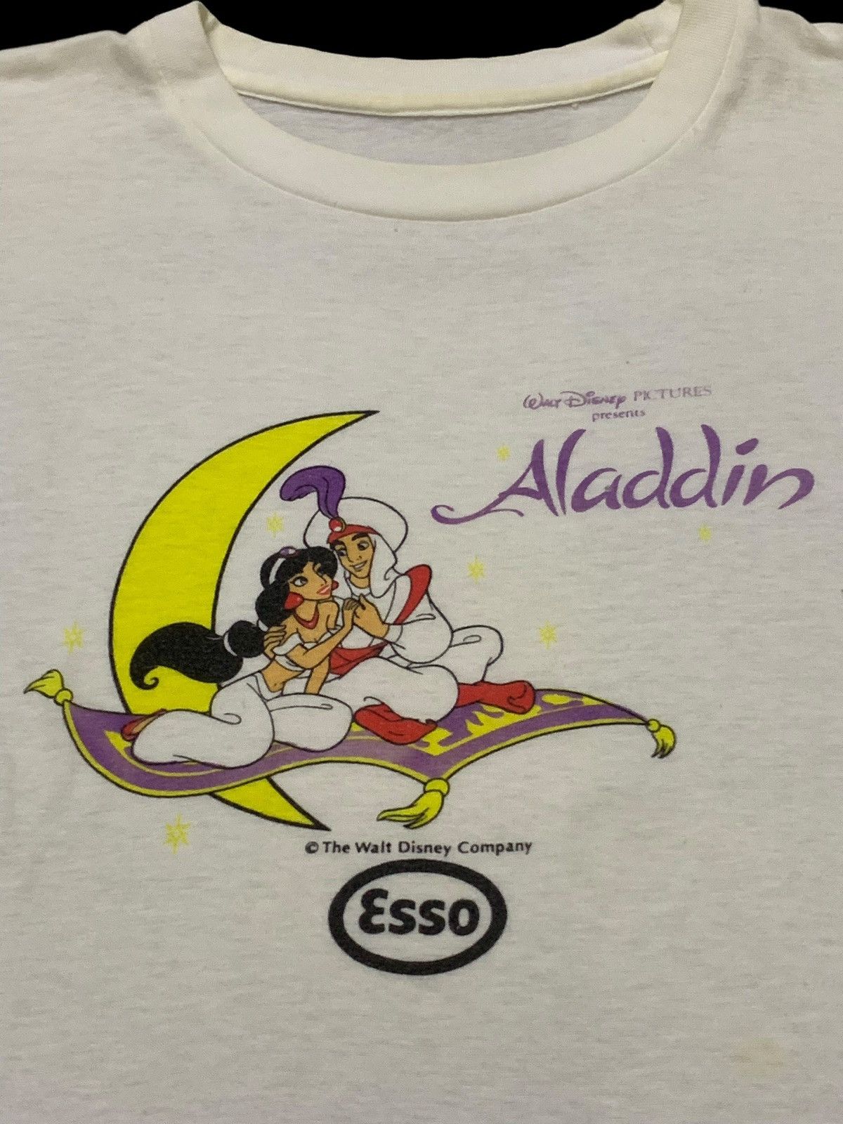 Disney × Vintage Vintage 90s Aladdin Disney By Esso Promo Tshirt Size US S / EU 44-46 / 1 - 2 Thumbnail