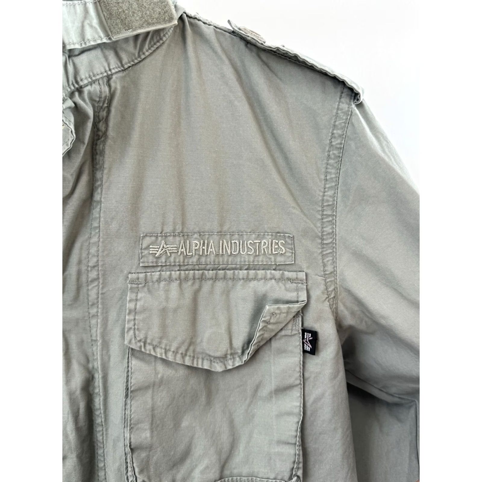 Alpha Industries VINTAGE Alpha Industries Jacket Military 90s Y2K Multi Pocket Cargo Gray S Men Size US S / EU 44-46 / 1 - 7 Thumbnail