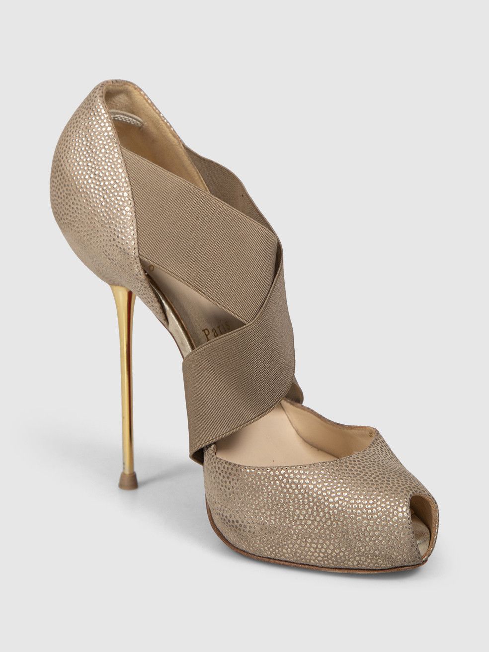 Christian Louboutin Gold Leather Big Dorcet High Heels Size US 9 / IT 39 - 1 Thumbnail