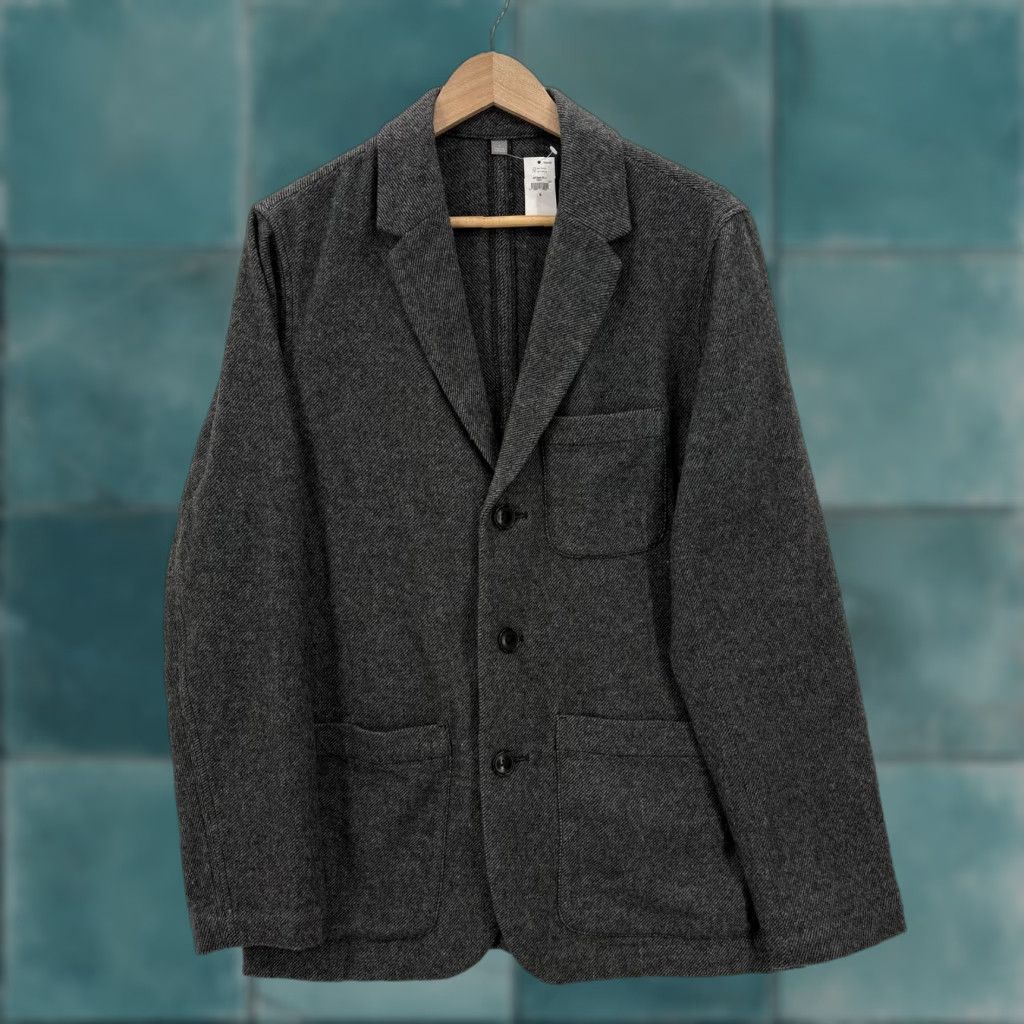 Gap Gap Blazer Mens Small Gray Herringbone Relaxed Wool Sport Coat Jacket Italian Size 36R - 1 Thumbnail
