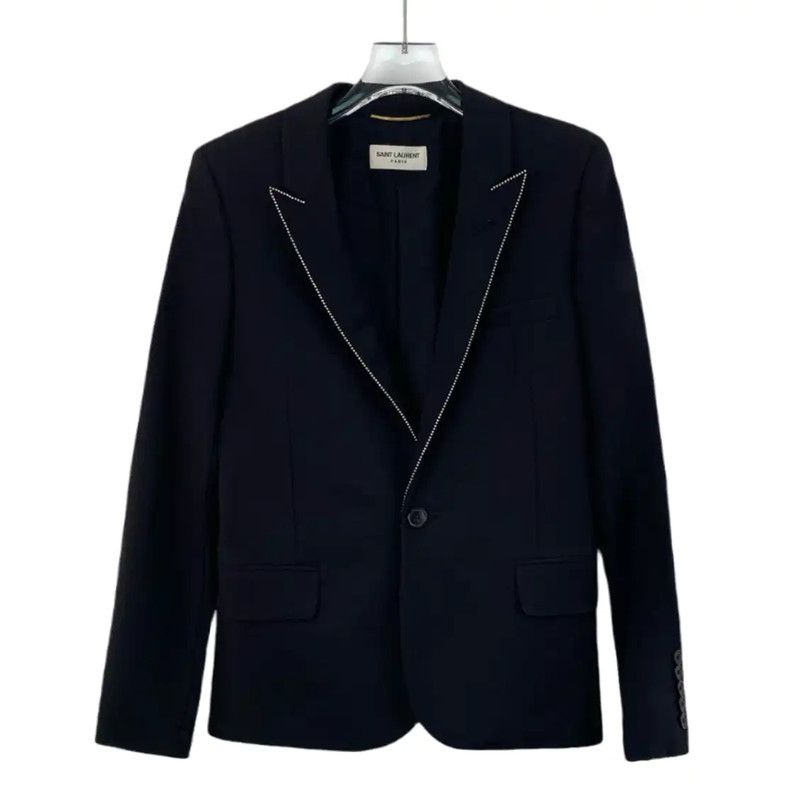 Yves Saint Laurent Saint Laurent Black Wool Women's Jacket 0089 Size XS / US 0-2 / IT 36-38 - 1 Thumbnail