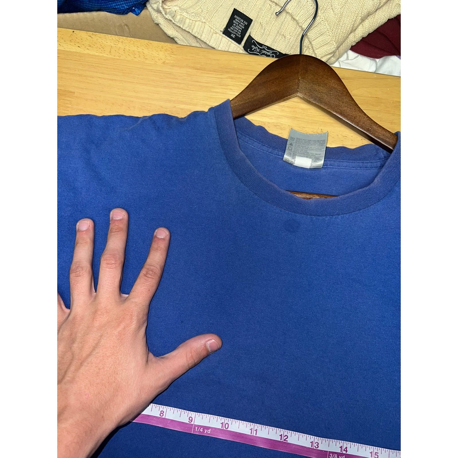 Nike Nike Blue Blank Shirt Y2K Swoosh Long Length Tee 2000s L Size US L / EU 52-54 / 3 - 10 Thumbnail