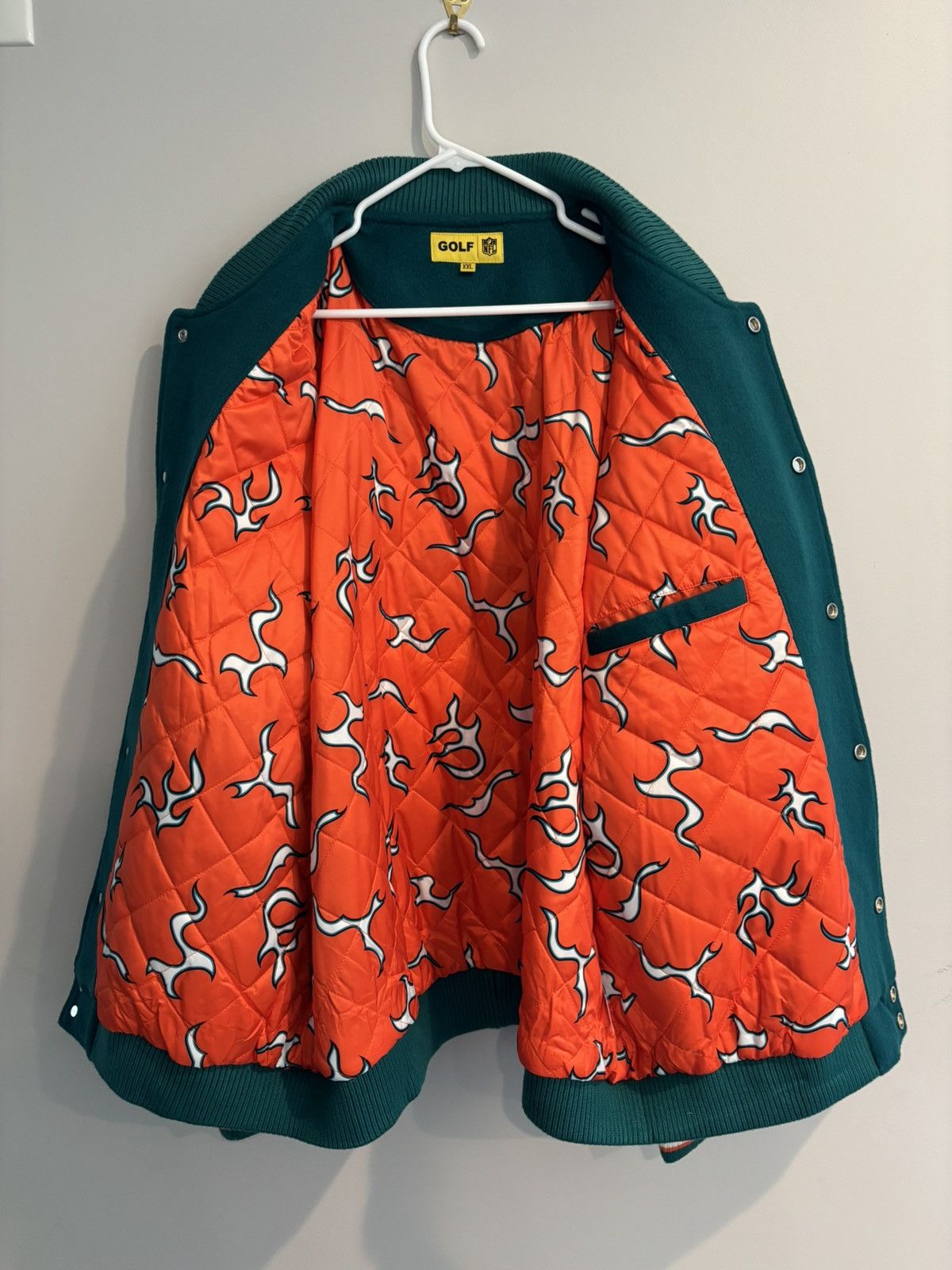 Golf Wang × NFL Dolphins Letterman Jacket by Golf Wang x NFL Size US XXL / EU 58 / 5 - 4 Thumbnail