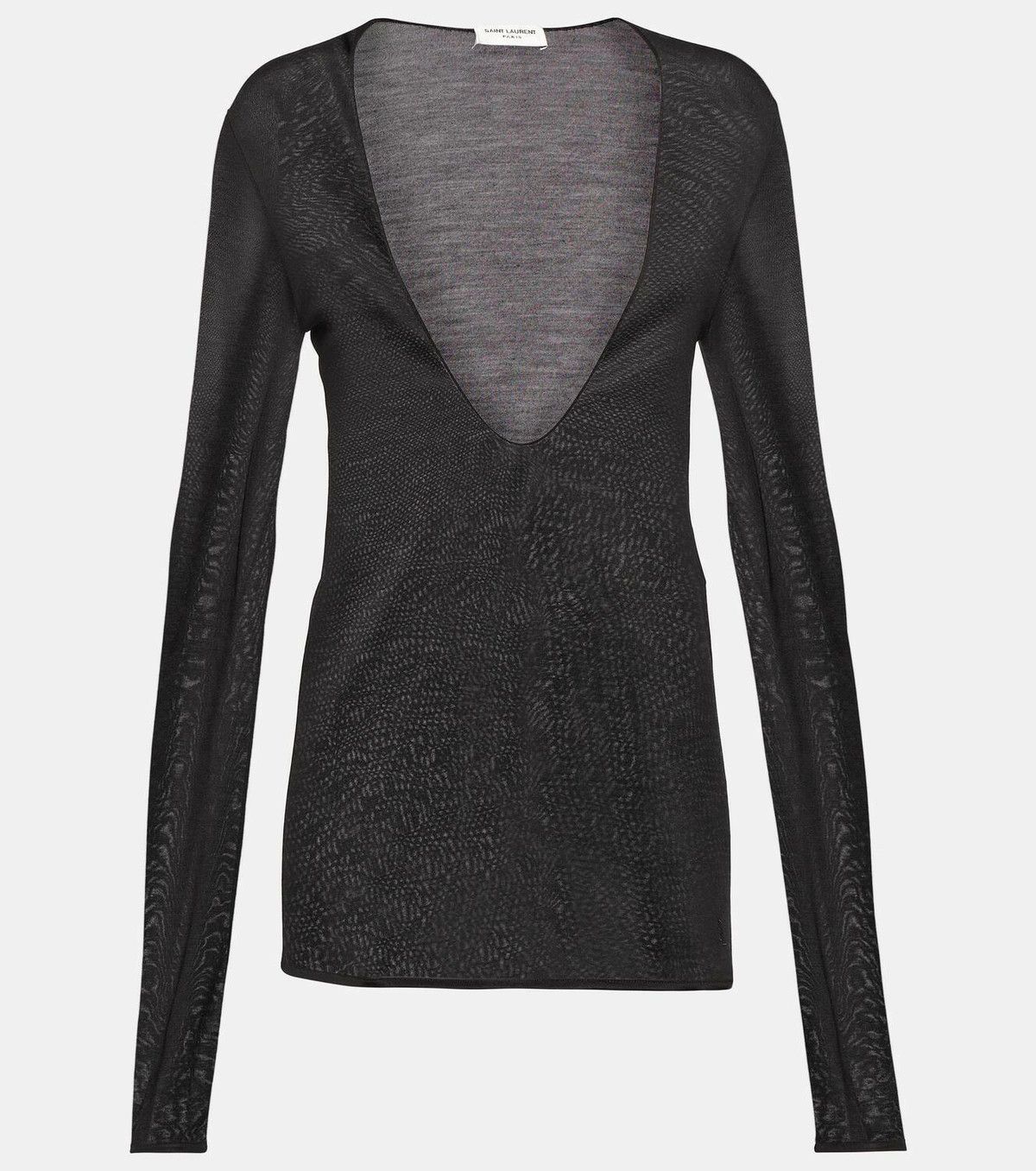 Saint Laurent Paris o1y0126 Silk T-Shirt in Black Size M / US 6-8 / IT 42-44 - 1 Thumbnail