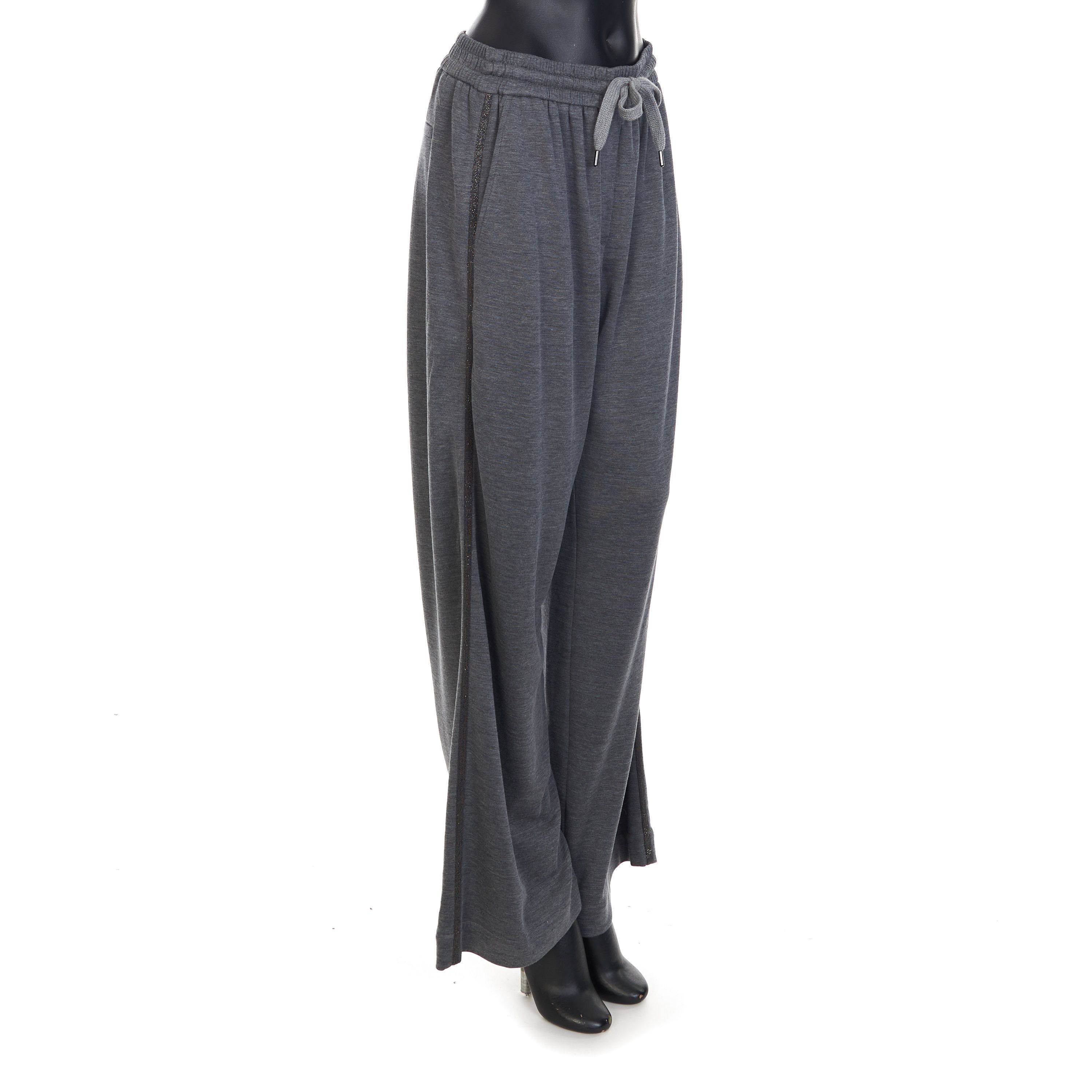 Brunello Cucinelli Gray Comfort Interlock Wide Trousers Size S Size 27" / US 4 / IT 40 - 8 Thumbnail