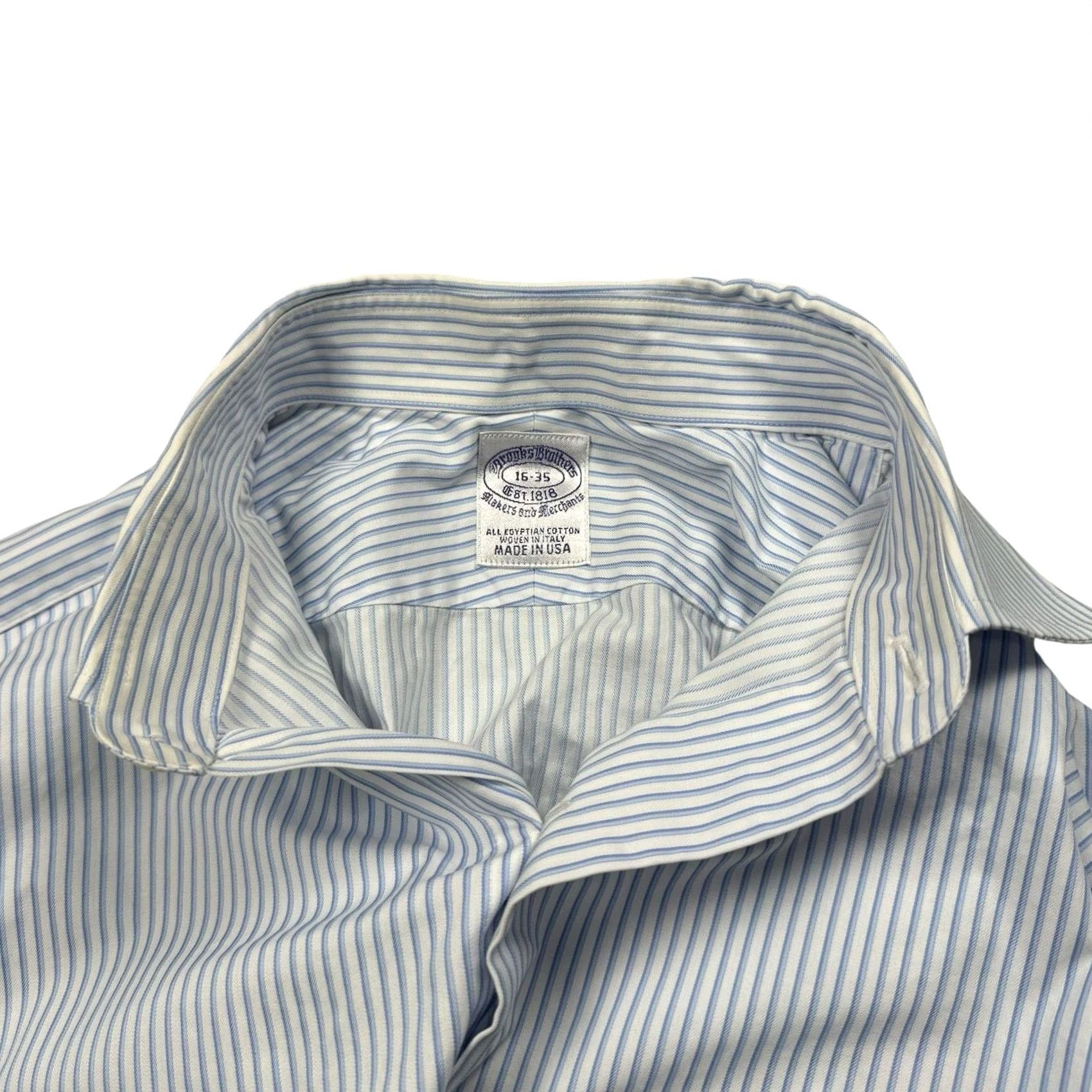 Brooks Brothers Brooks Brothers Vintage 90s Pinstripe Blue Button Down Mens Shirt Size US L / EU 52-54 / 3 - 7 Thumbnail