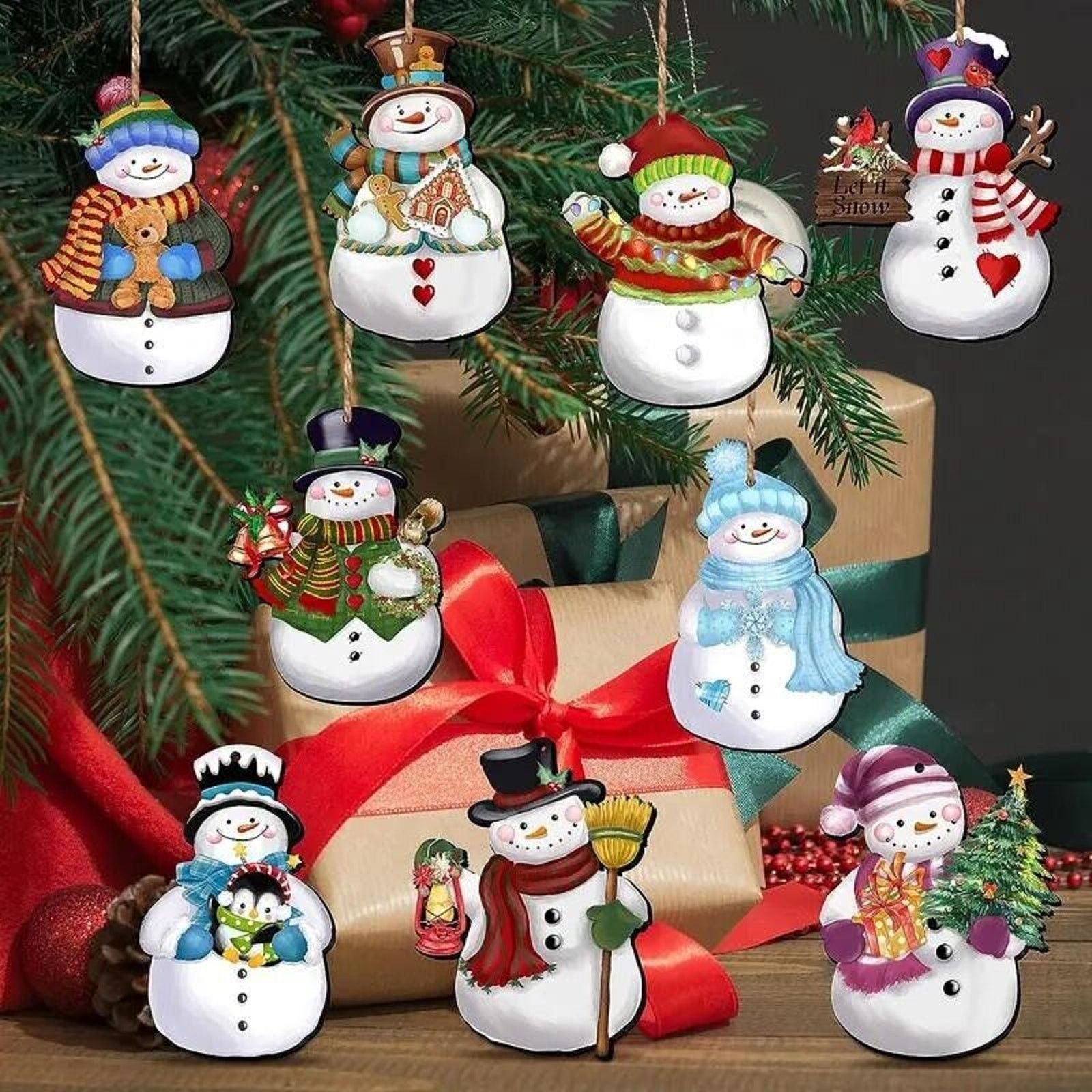 Other 24pcs Christmas Snowmen Wooden Tree Ornaments • Window Décor Size ONE SIZE - 8 Thumbnail
