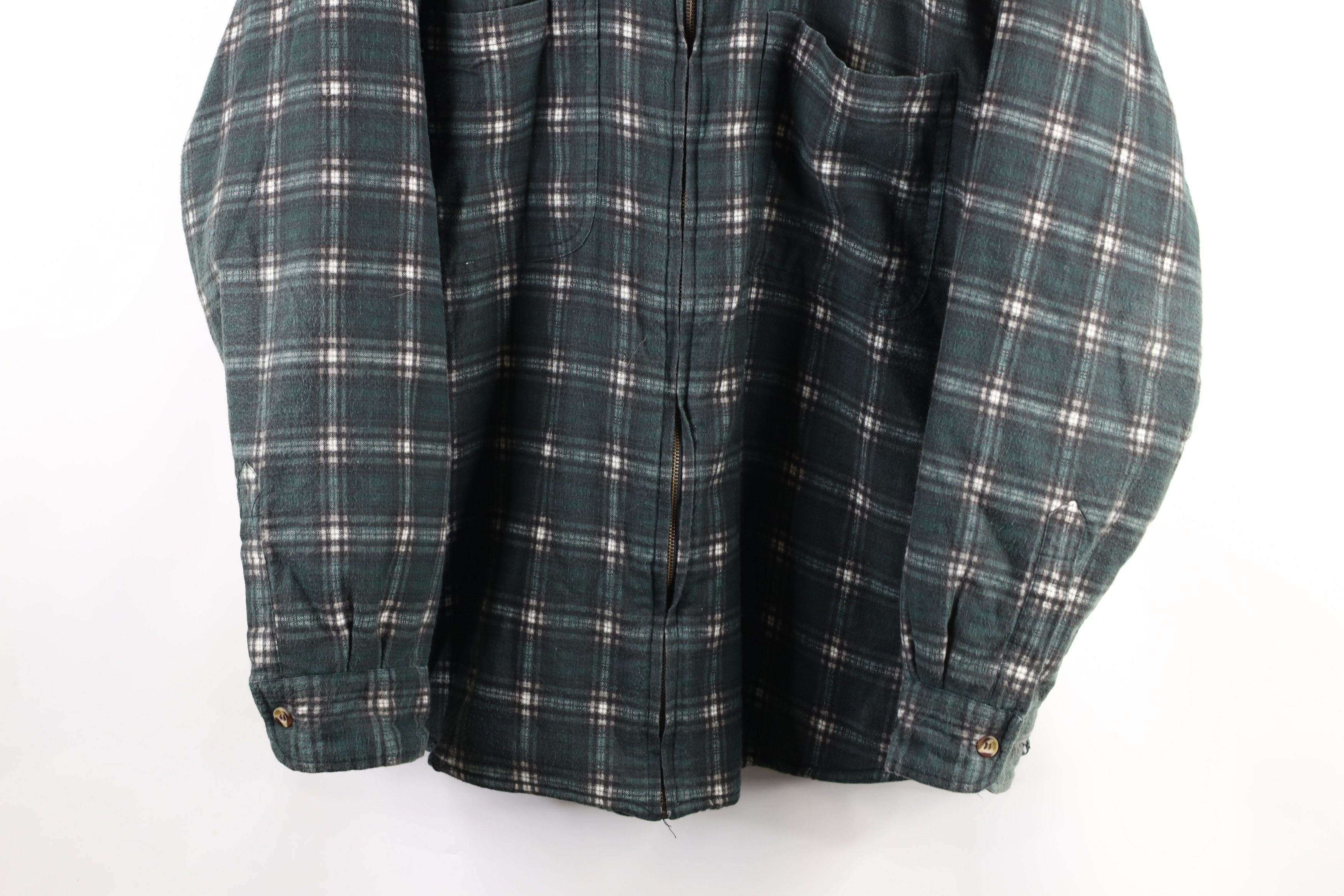 Vintage Vintage 90s Streetwear Fit Fleece Lined Flannel Jacket Plaid Size US XL / EU 56 / 4 - 3 Thumbnail