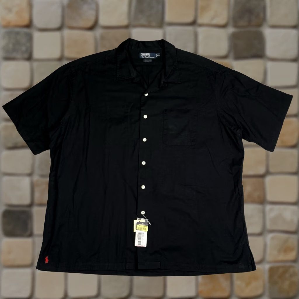 Polo Ralph Lauren VINTAGE Polo Ralph Lauren Caldwell Camp Shirt Cotton Loop Collar Black 2XL NEW Size US XXL / EU 58 / 5 - 1 Thumbnail